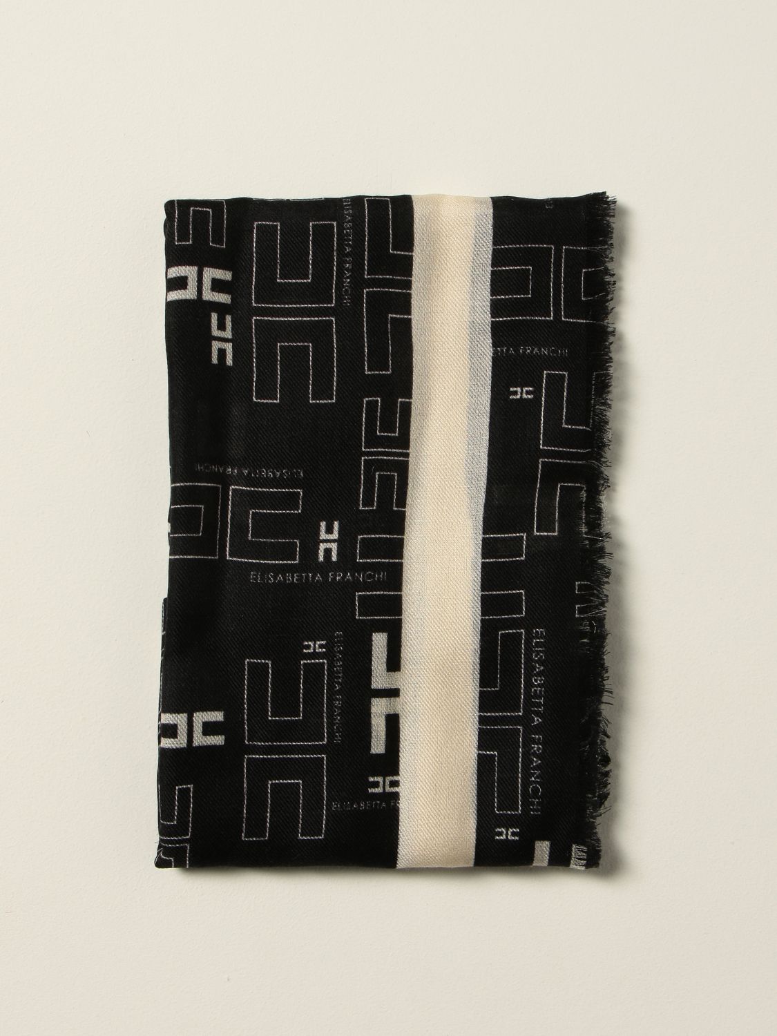 Scarf Elisabetta Franchi: Elisabetta Franchi scarf in silk blend black 1