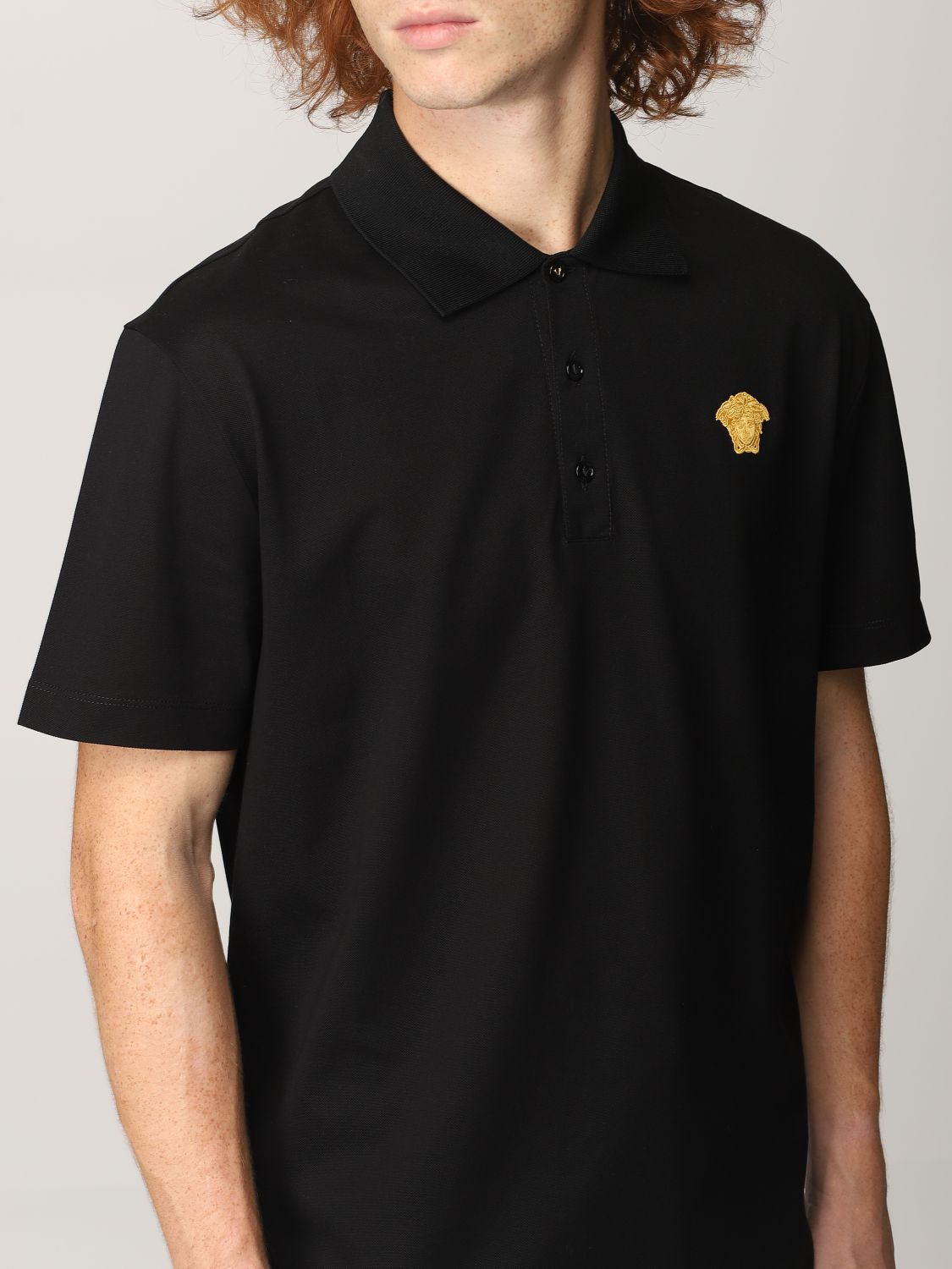 VERSACE: T-shirt men - Black | Polo Shirt Versace A87427A237141 GIGLIO.COM