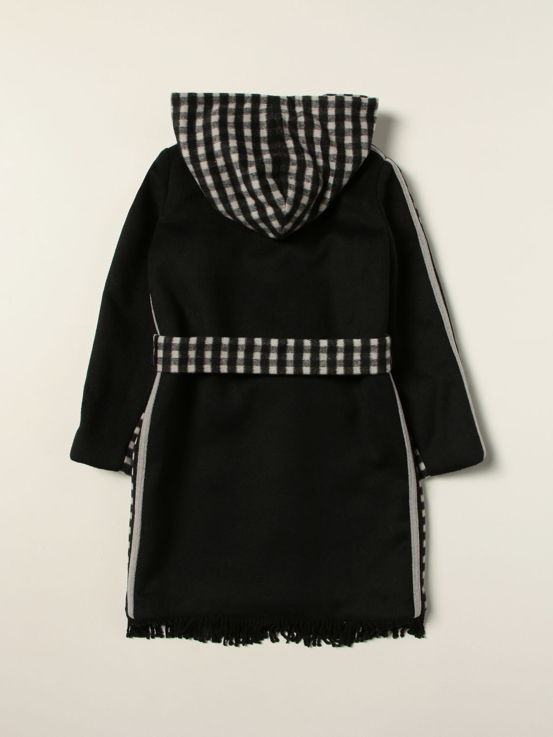 Coat Twinset: Twin-set coat in check cotton and wool blend black 2