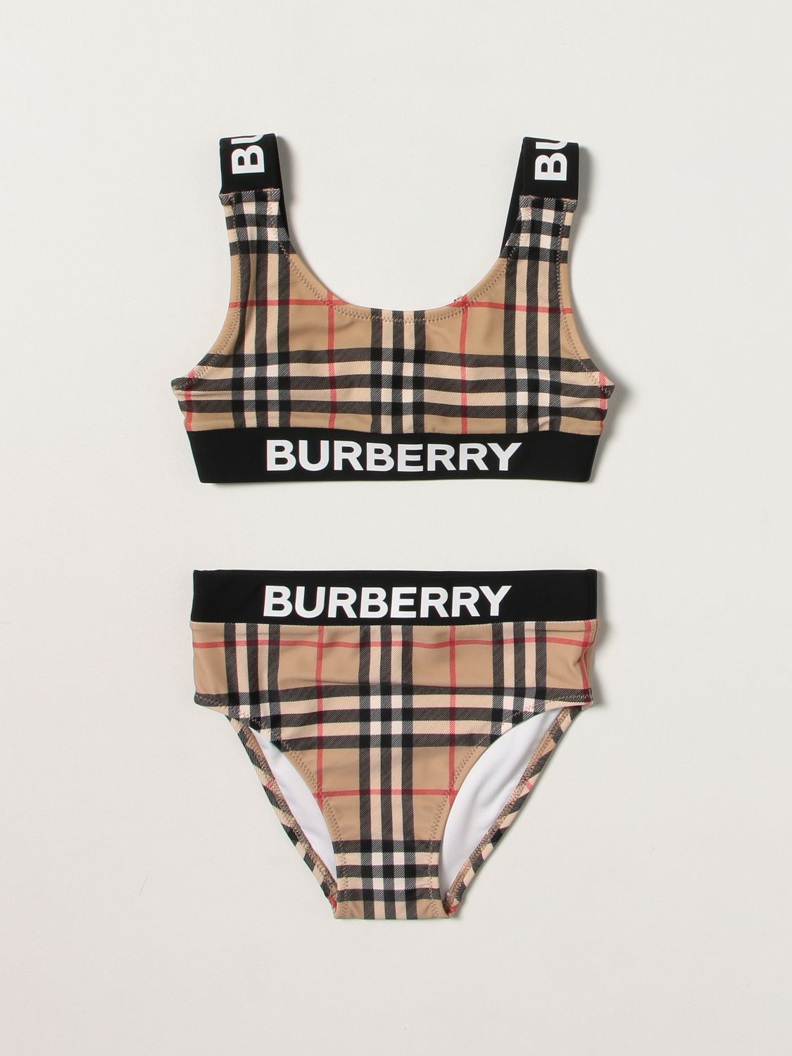 Swimsuit Burberry: Burberry check bikini swimsuit beige 1