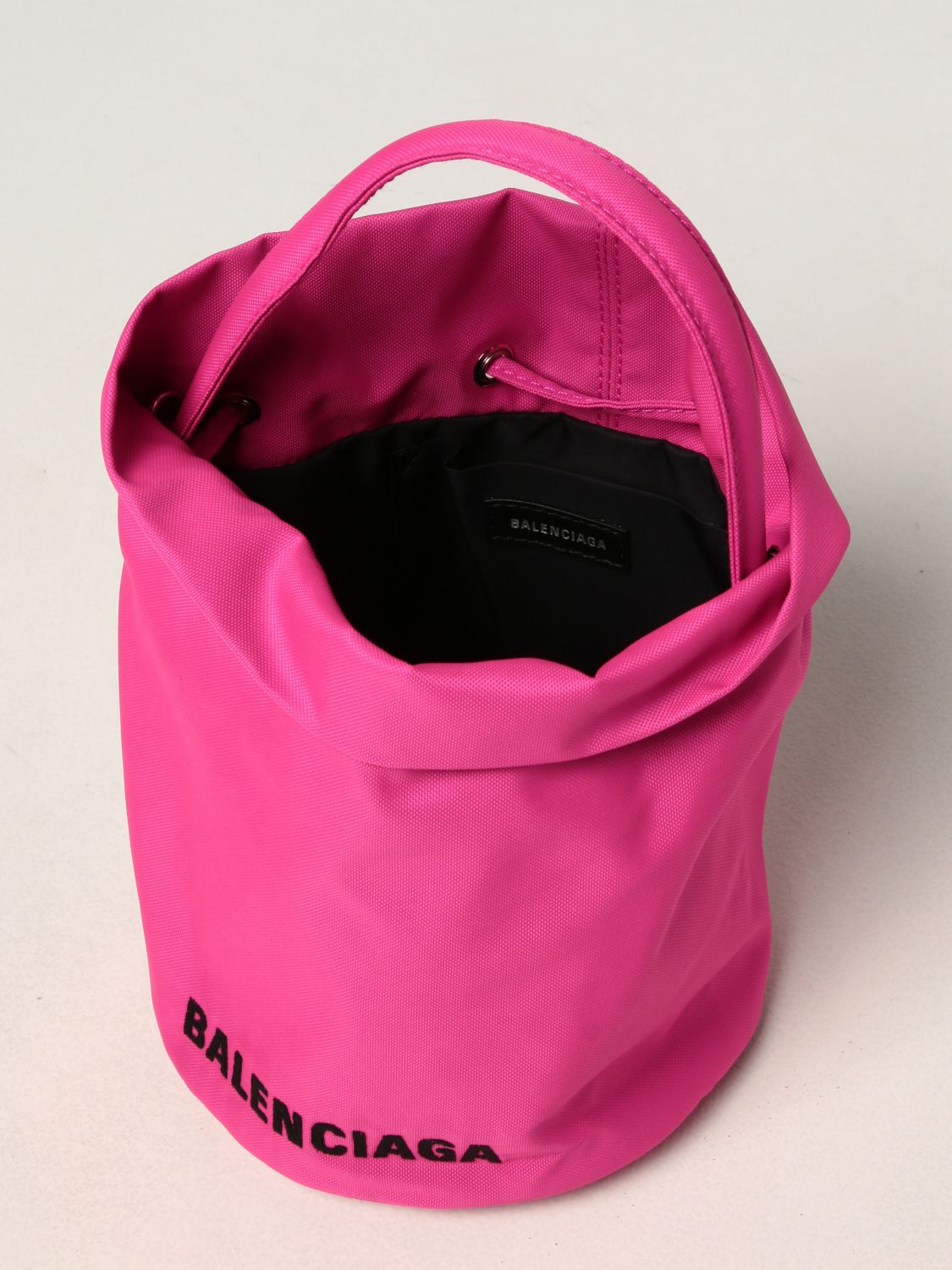 Shop BALENCIAGA Casual Style Nylon 2WAY Purses Crossbody Logo Bucket Bags  (619458 9MIRN 1091, 656682 9MIRN 1091) by LAURELK