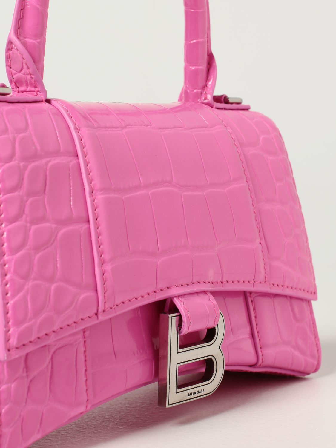 Balenciaga Pink Mini Hourglass Top Handle Bag - 6202 Pink