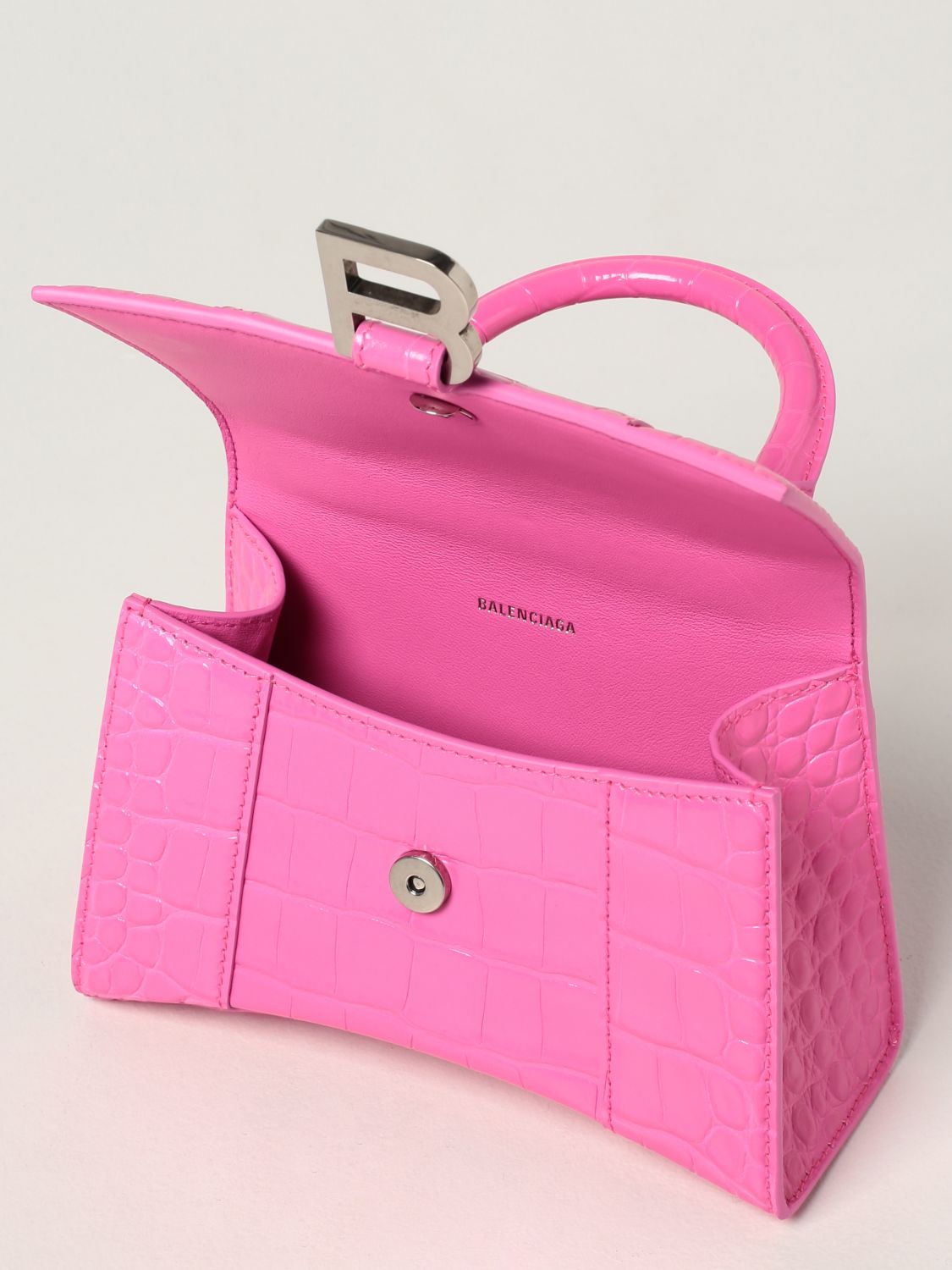 Balenciaga Pink Mini Hourglass Top Handle Bag - 6202 Pink