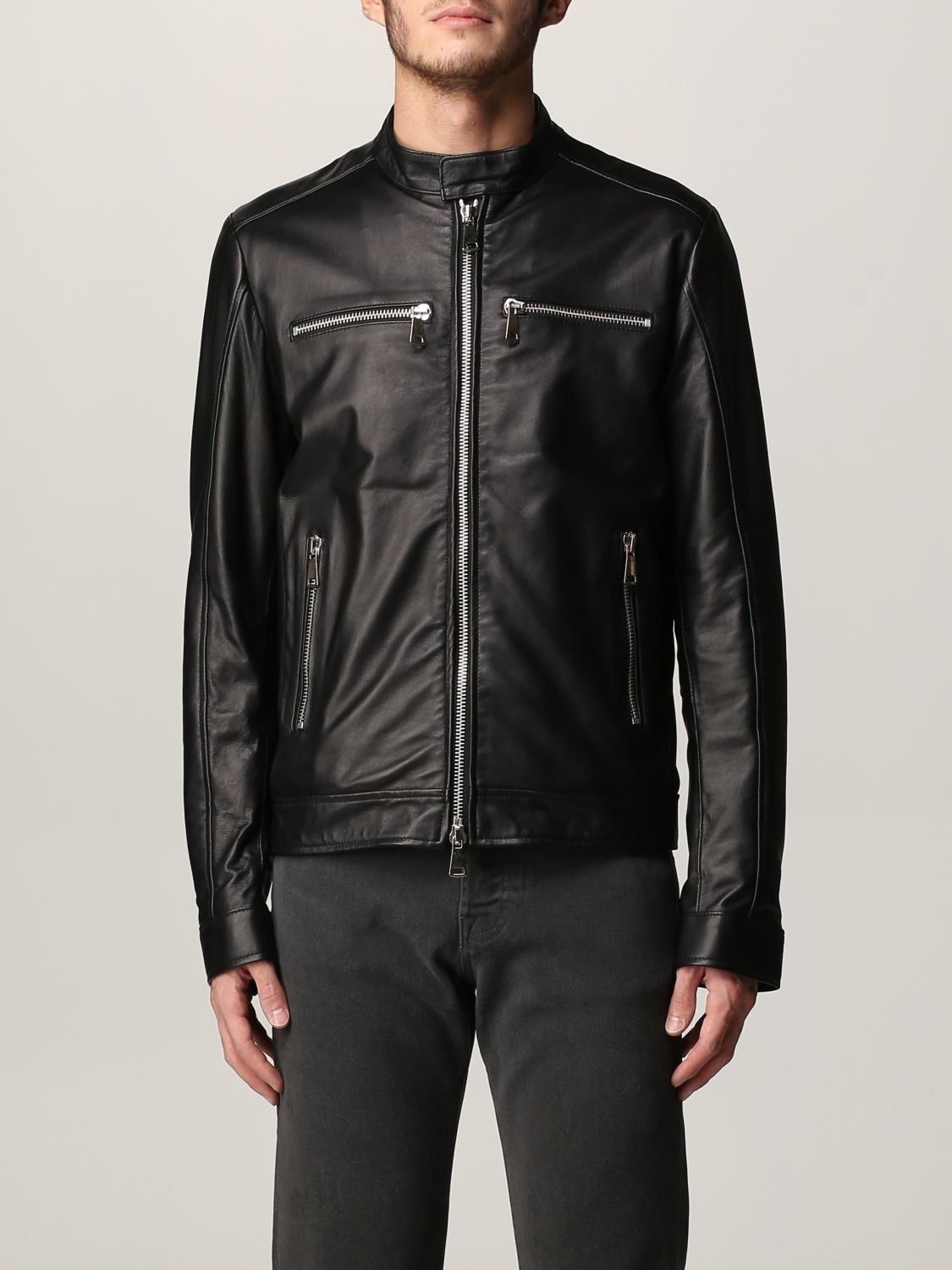 DANIELE ALESSANDRINI: Jacket men - Black | Jacket Daniele Alessandrini ...