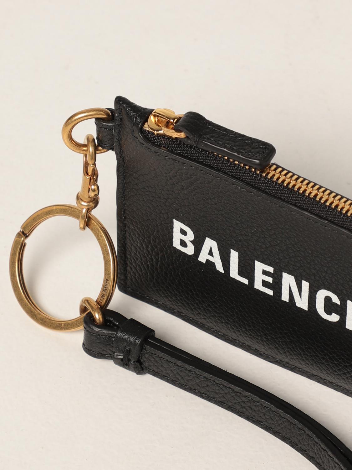 BALENCIAGA credit card holder in grained leather Wallet Balenciaga