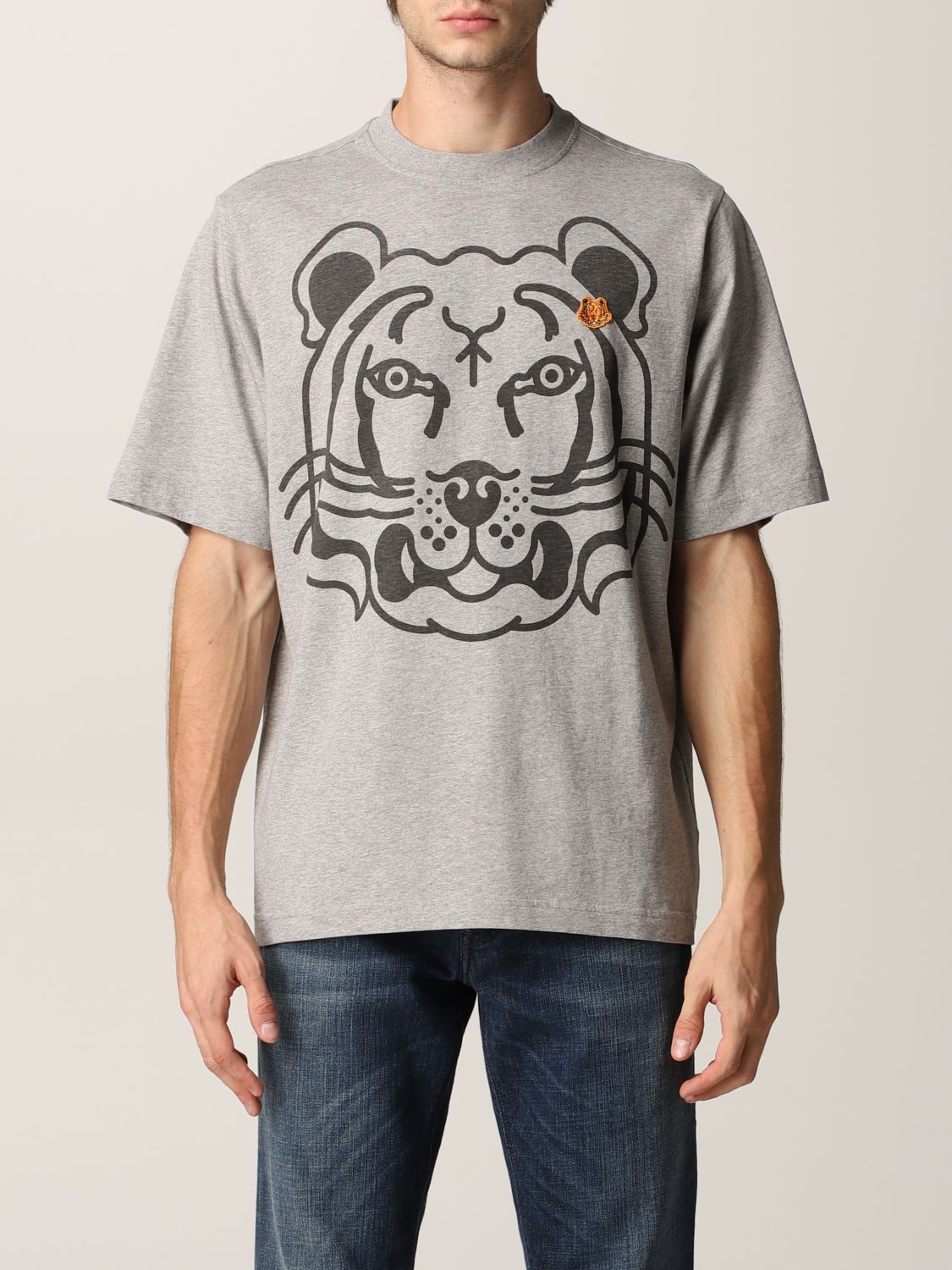 T-shirt Kenzo: T-shirt Kenzo con tigre stampata perla 1
