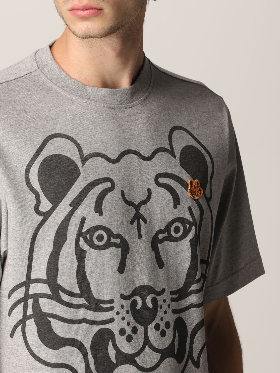 T-shirt Kenzo: T-shirt Kenzo con tigre stampata perla 4