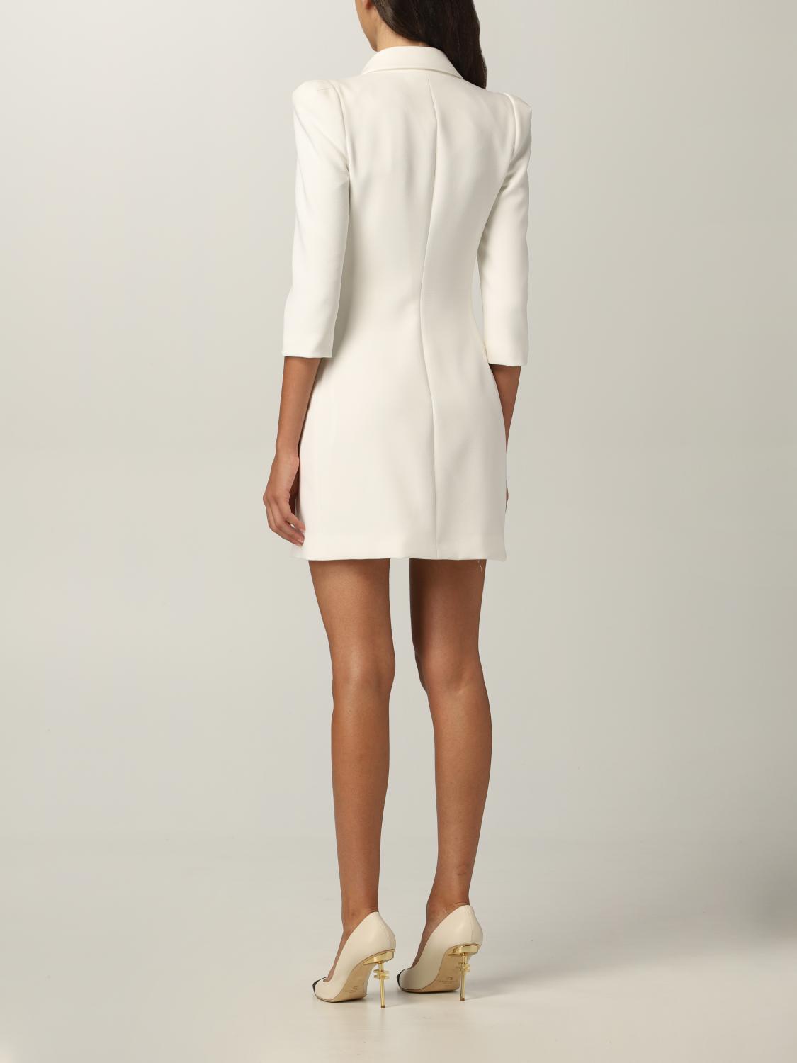 ELISABETTA FRANCHI: Abito a giacca in crêpe - Avorio | Abito Elisabetta  Franchi AB07716E2 GIGLIO.COM