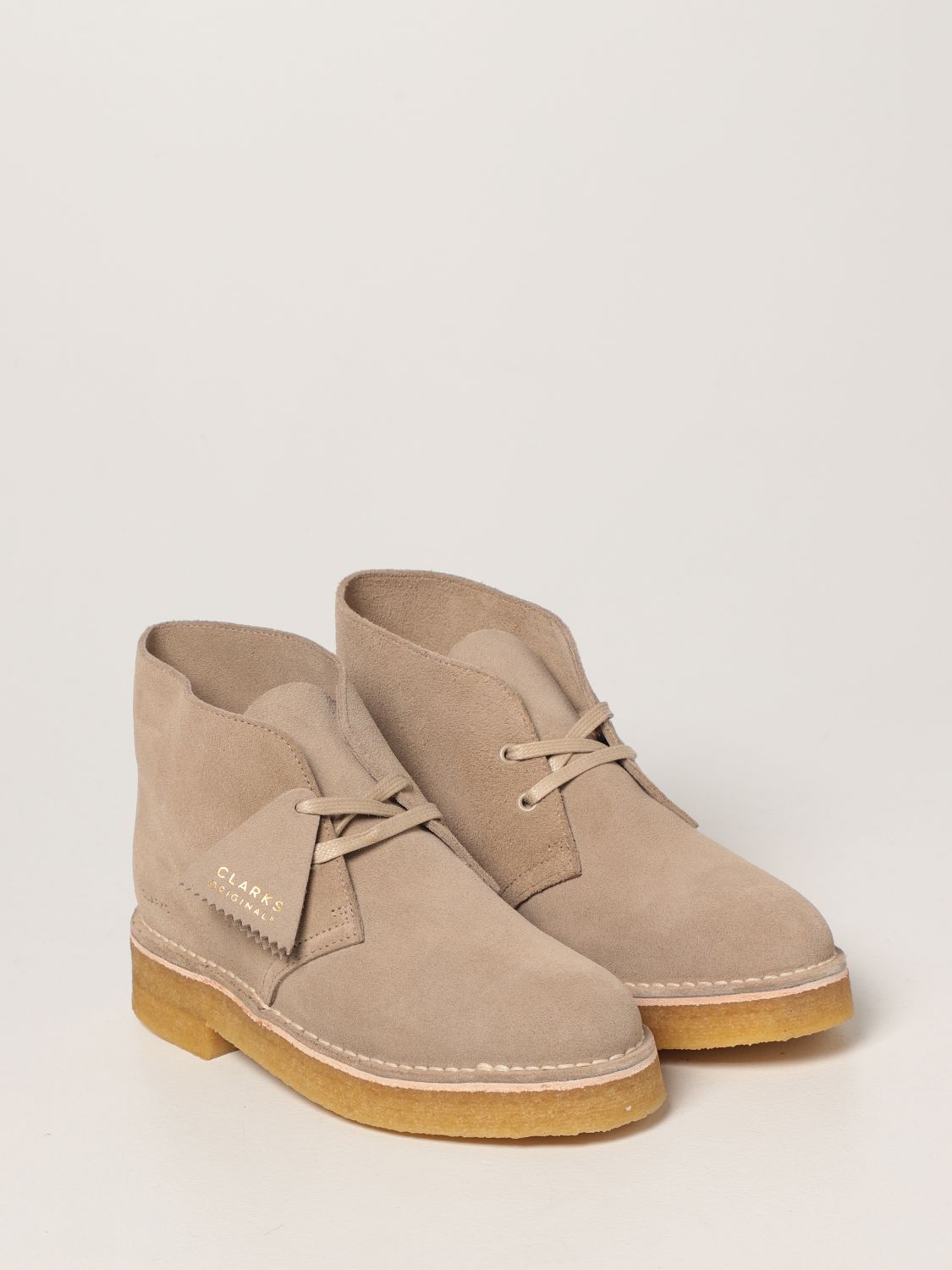 Flat booties Clarks: Desert Boots Clarks Originals in suede sand 2