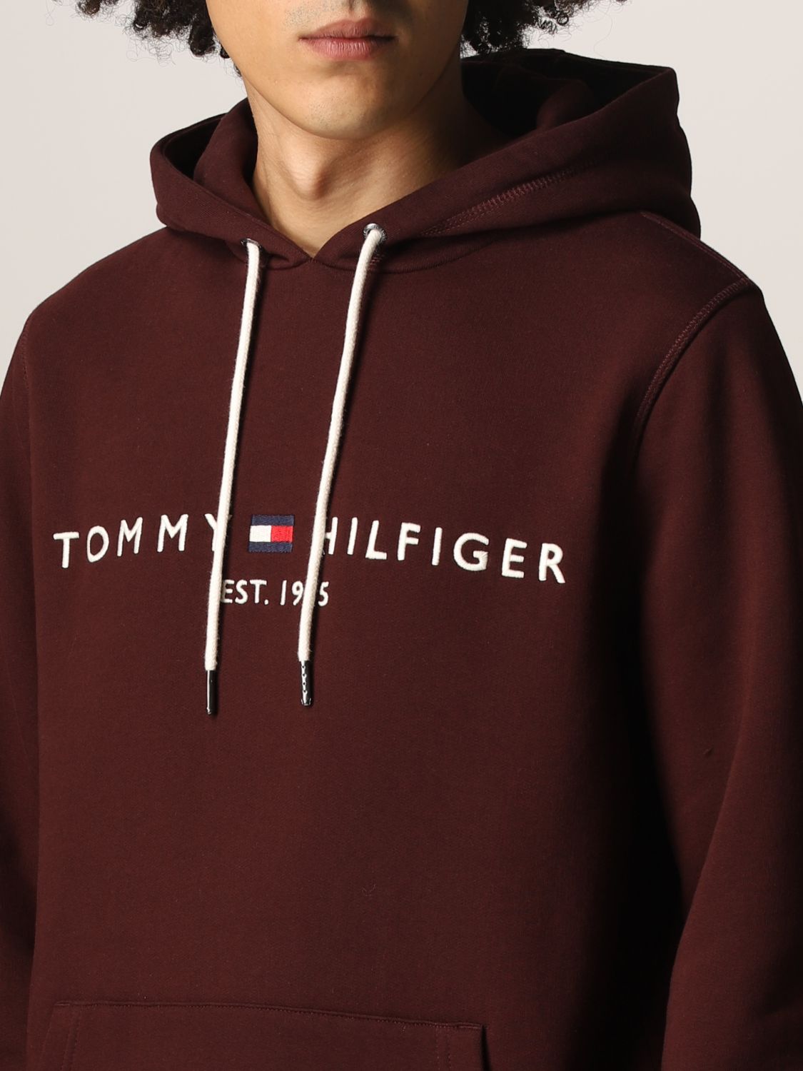 TOMMY HILFIGER: Sweatshirt men | Hilfiger Men Burgundy | Tommy Hilfiger MW0MW11599 GIGLIO.COM