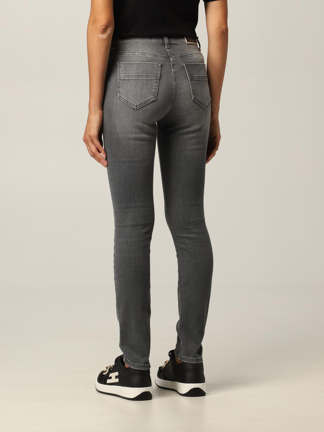 ELISABETTA FRANCHI: 5-pocket jeans in washed denim - Smoke