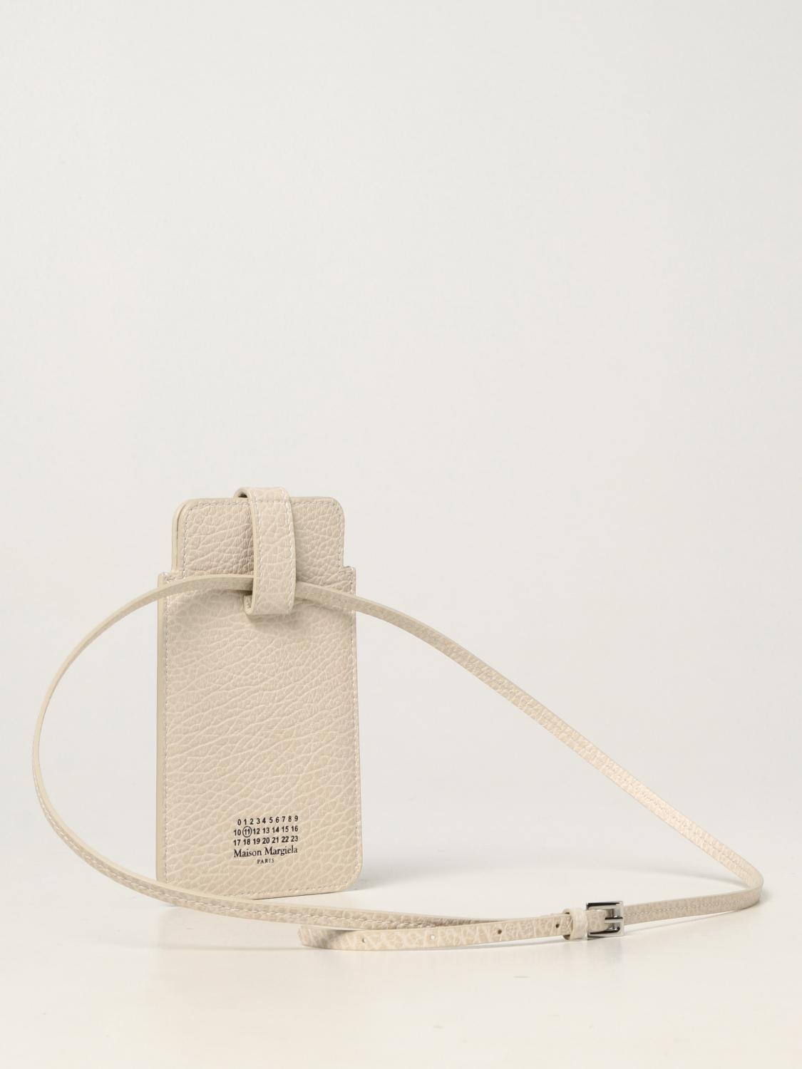 Maison Margiela Full-Grain Leather Phone Pouch with Lanyard