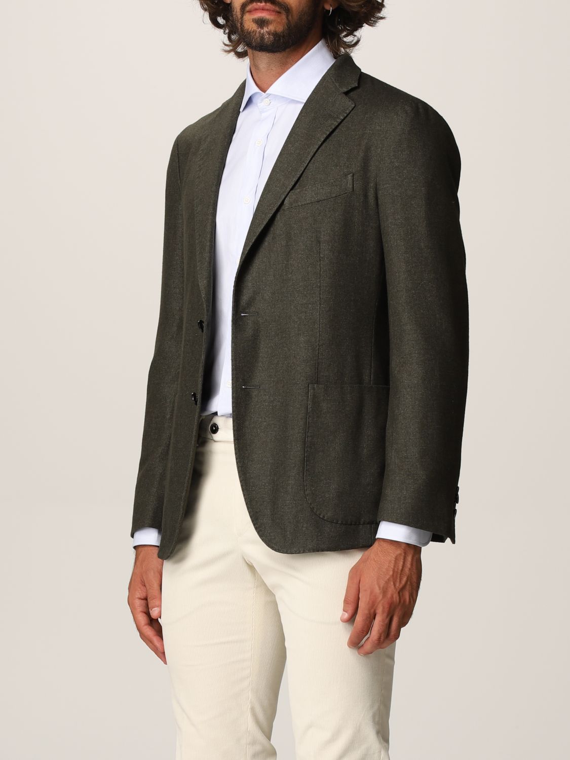 BOGLIOLI: blazer for men - Green | Boglioli blazer B1302JBUC415 online ...