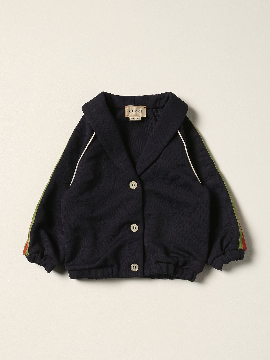nylon jacket with Web bands | Jacket Gucci Kids Multicolor | Jacket 658139 XJDMW GIGLIO.COM