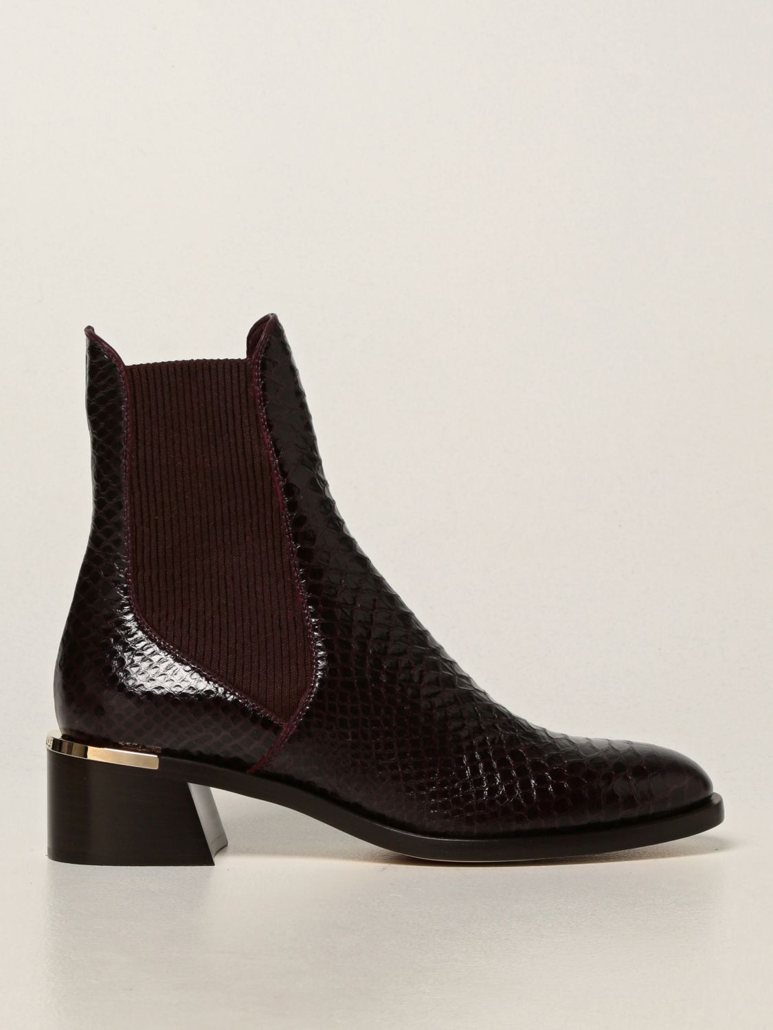Flat ankle boots Jimmy Choo: Rourke Jimmy Choo ankle boots in crocodile print leather black 1
