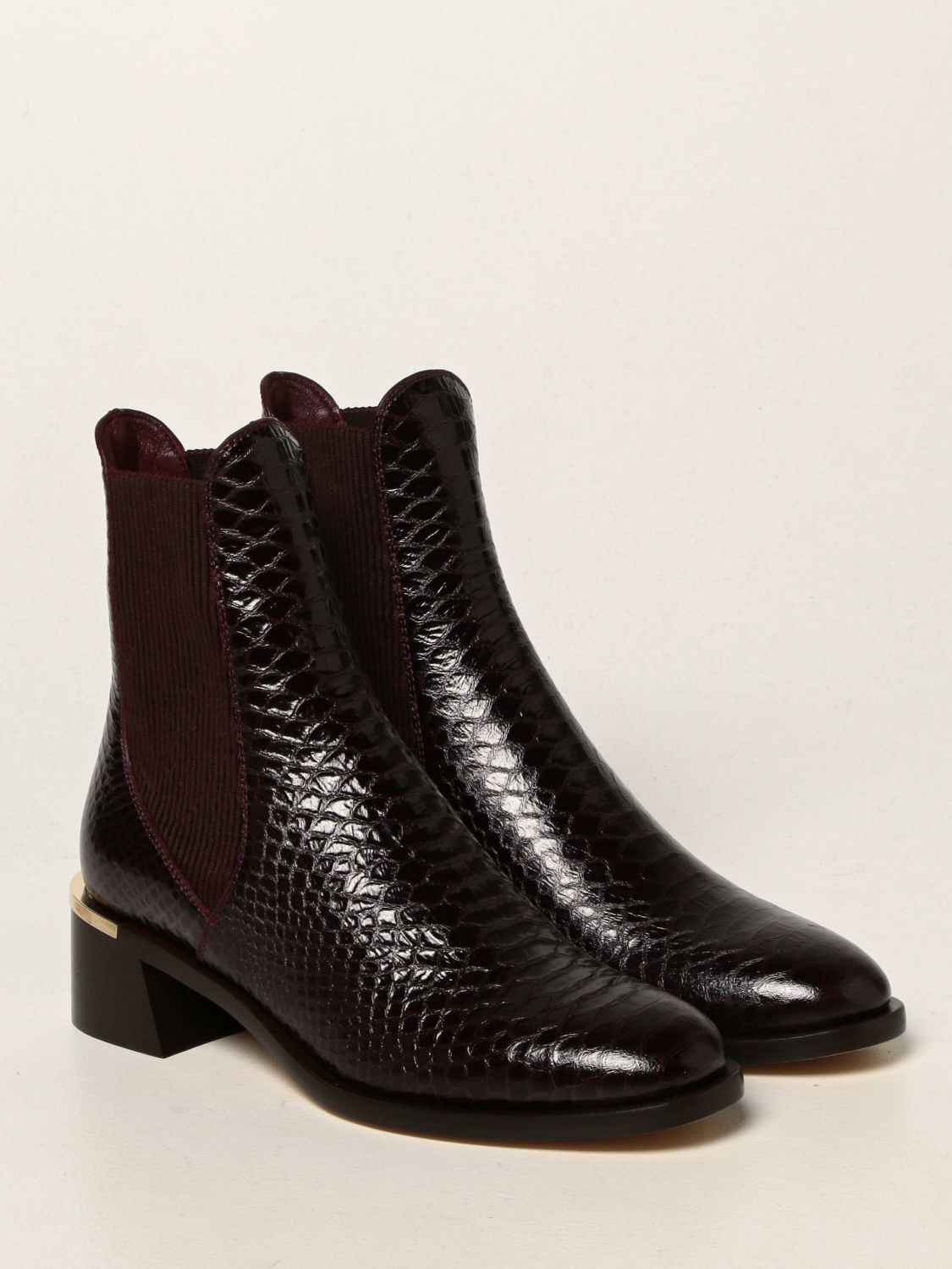 Flat ankle boots Jimmy Choo: Rourke Jimmy Choo ankle boots in crocodile print leather black 2