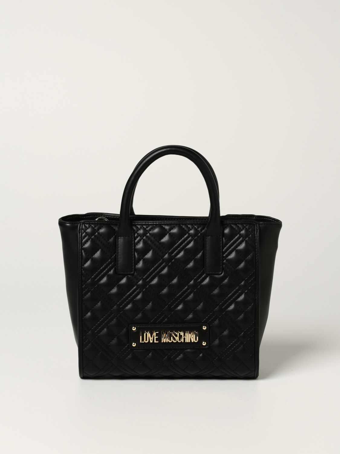LOVE MOSCHINO: bag in synthetic leather with logo - Black | Love ...