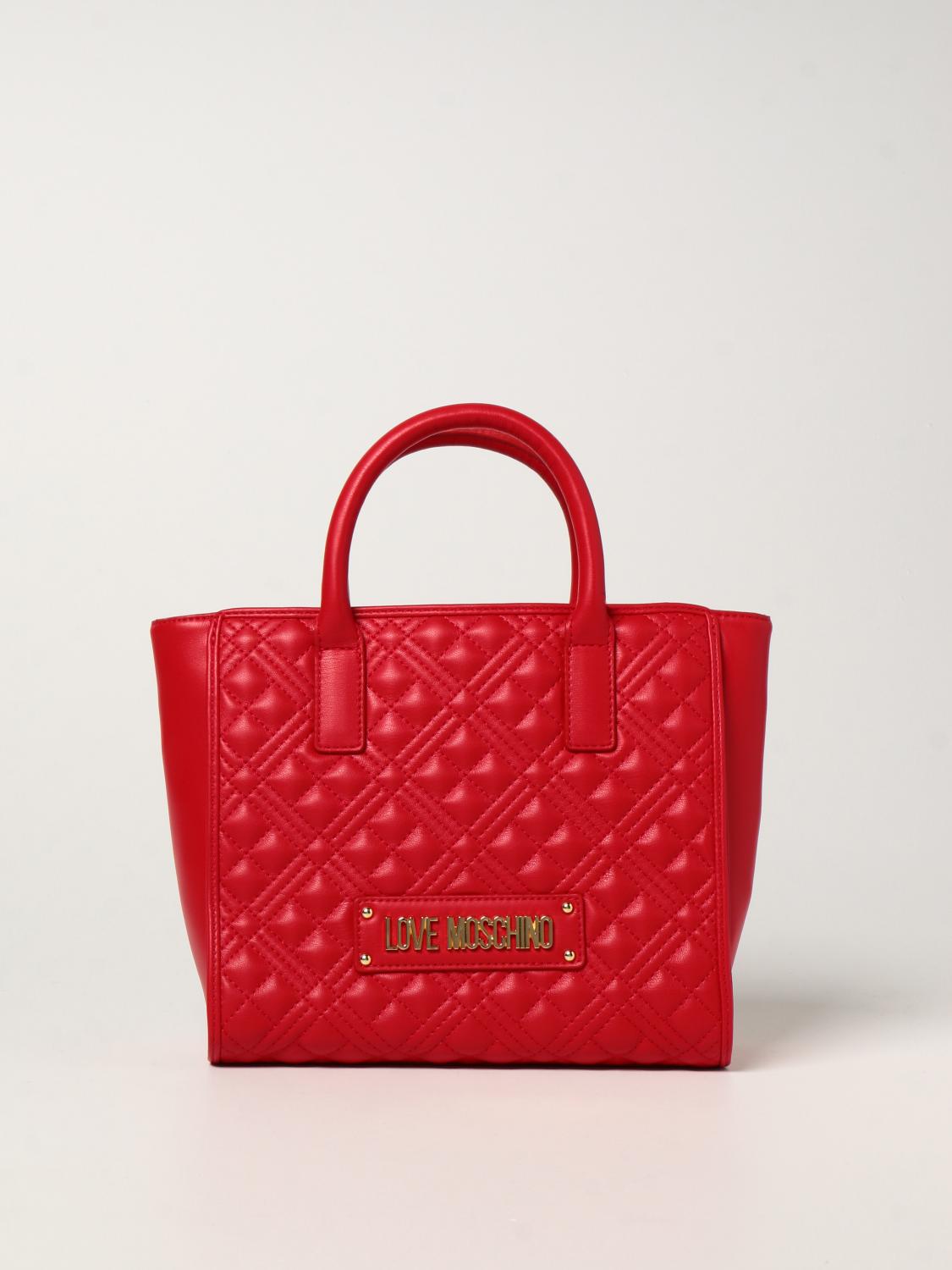 LOVE MOSCHINO bag in synthetic leather with logo Red Love Moschino