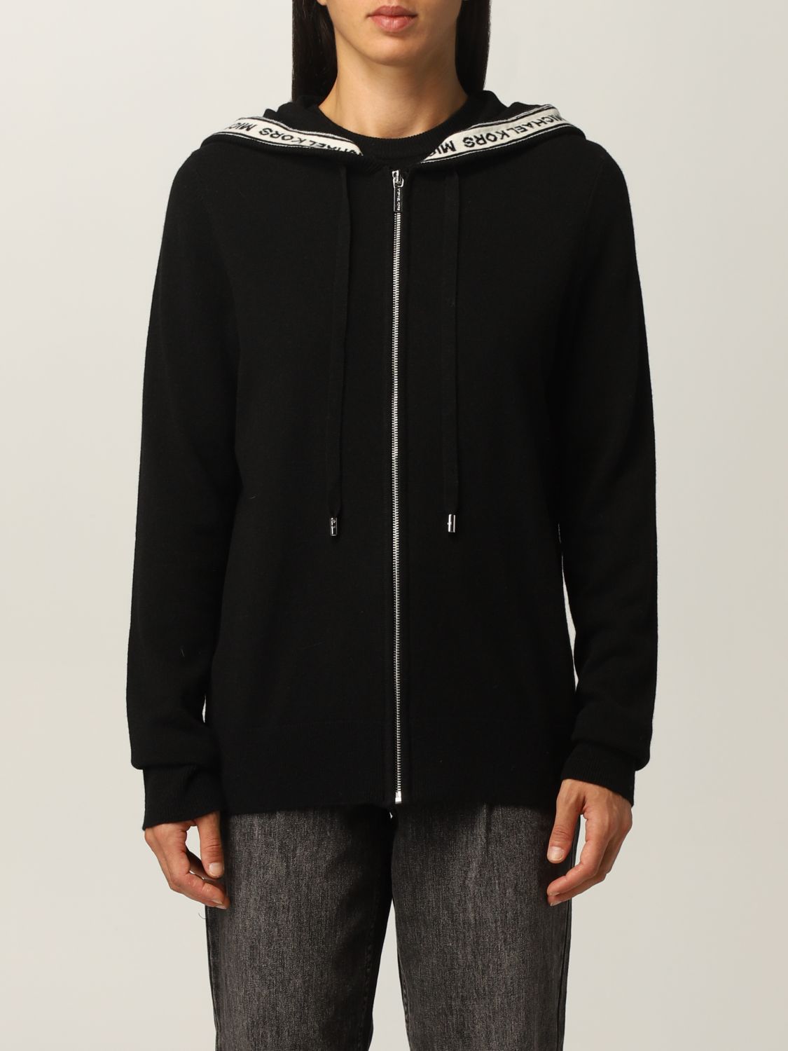 KORS: sweatshirt in and viscose blend | Sweatshirt Michael Michael Kors Women Black | Sweatshirt Michael Michael Kors MS1601NCSN GIGLIO.COM