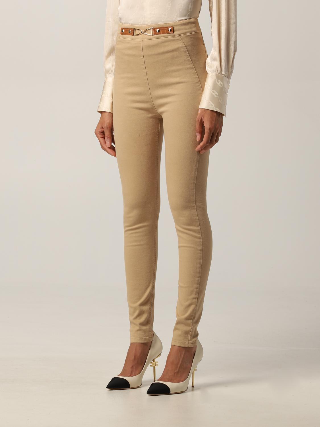 Elisabetta Franchi Outlet: Pants women - Camel | Pants Elisabetta Franchi  PJ15S16E2 GIGLIO.COM