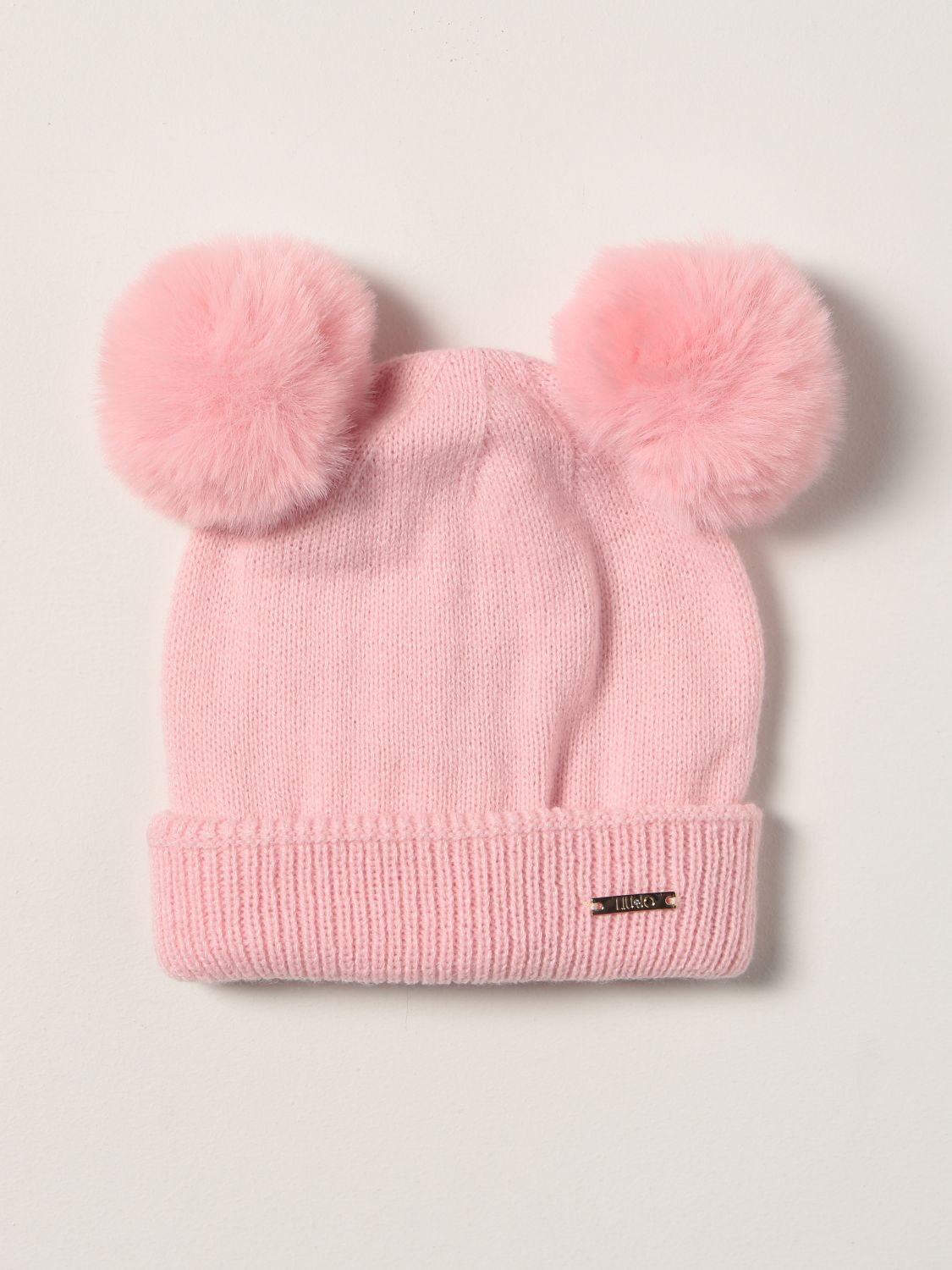 LIU JO: beanie hat with pompom - Pink | Liu Jo girls' hats KF1162M0300 ...