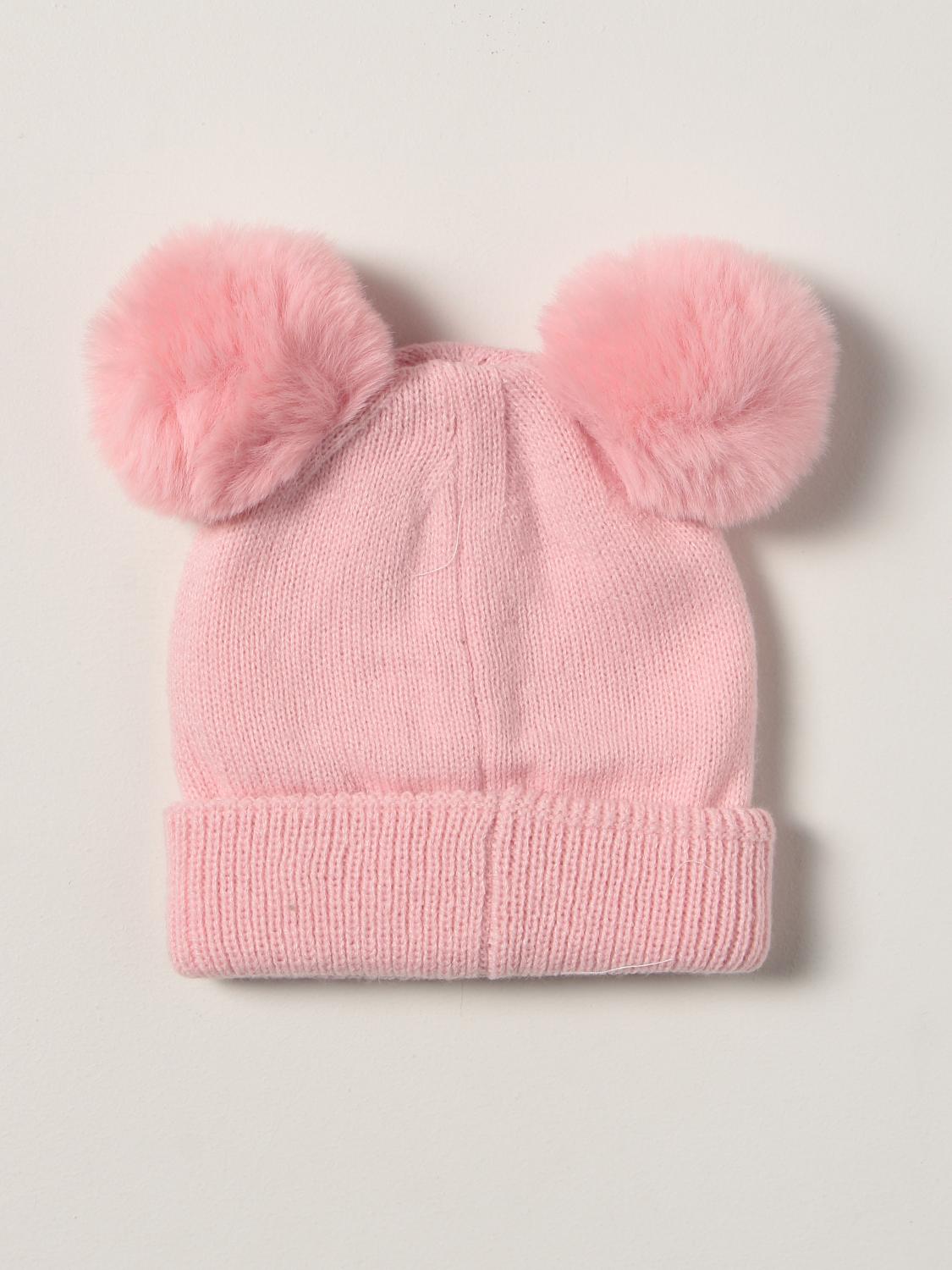 LIU JO: beanie hat with pompom - Pink 