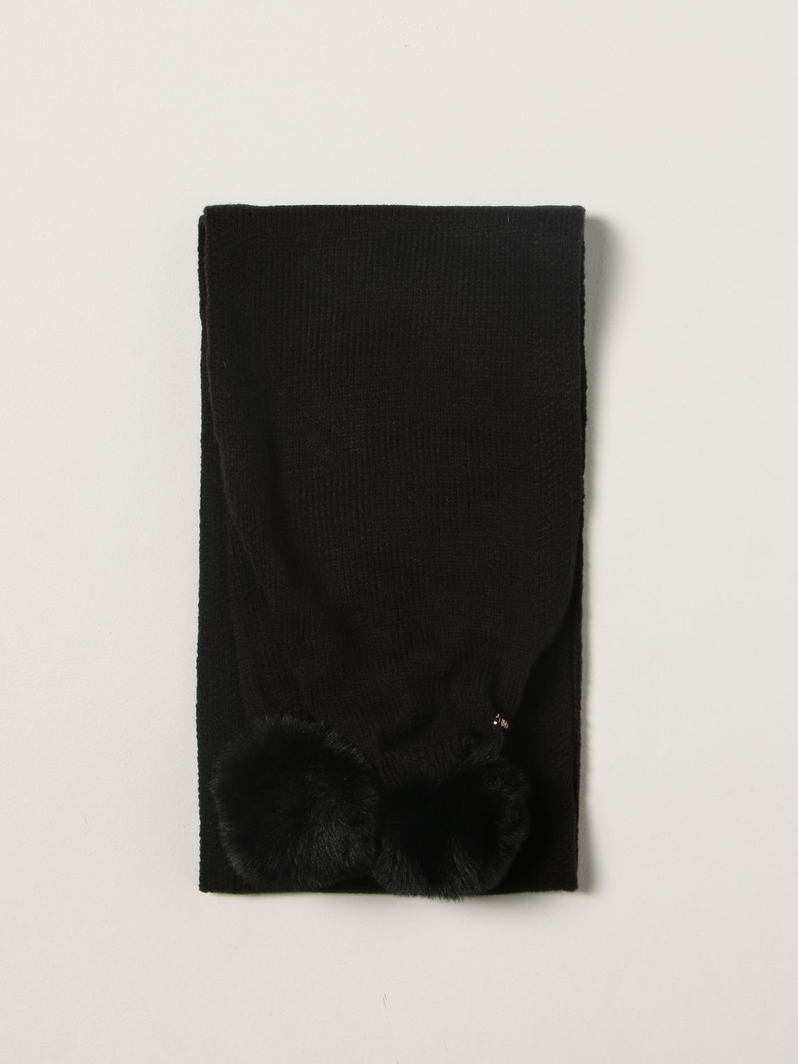 Scarf Liu Jo: Liu Jo scarf with maxi pompom black 1