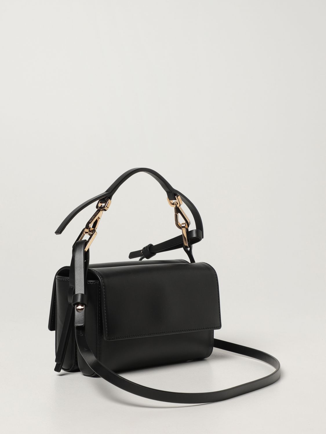 DSQUARED2: leather crossbody bag - Black | Dsquared2 mini bag