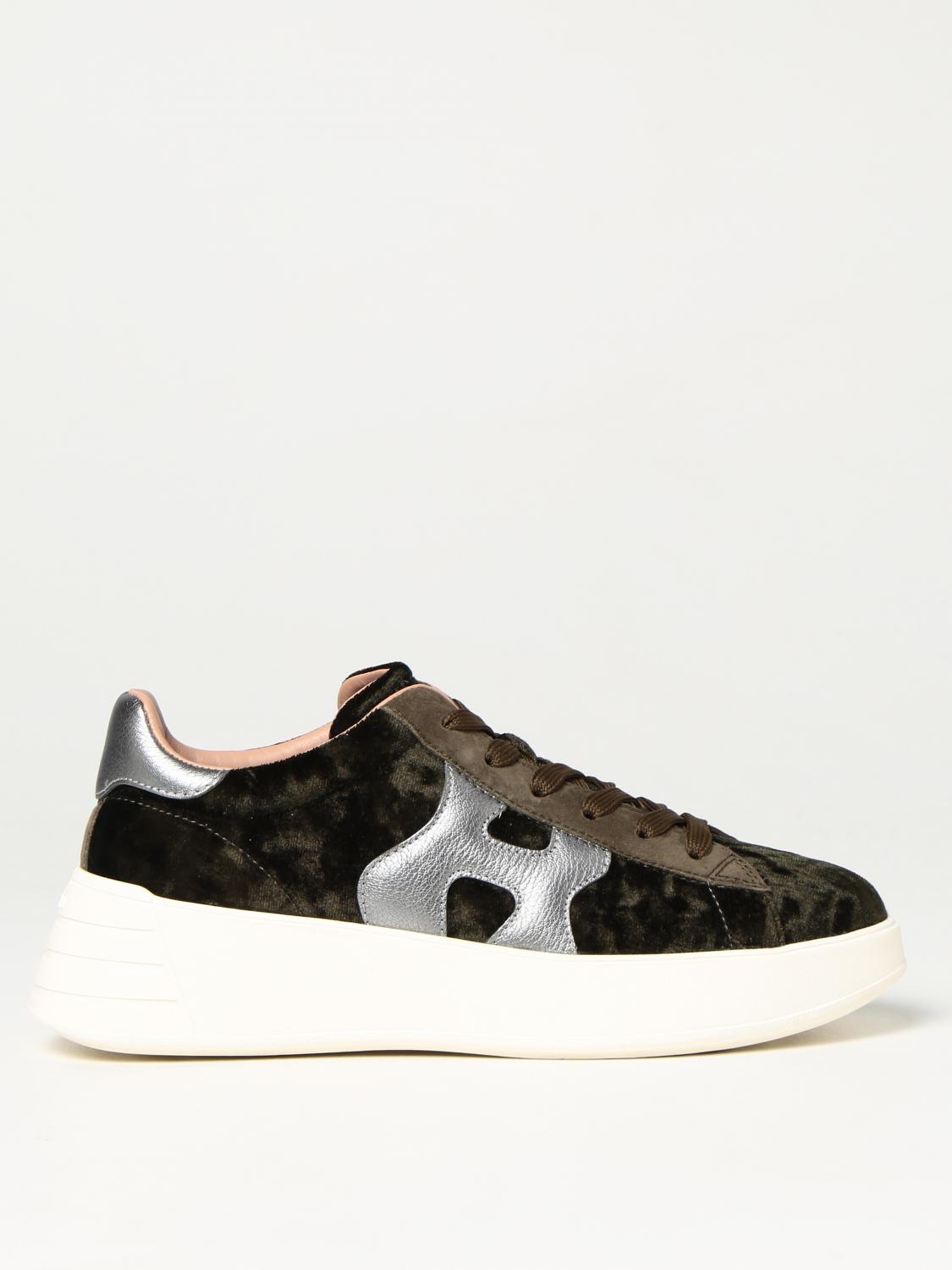 HOGAN: Sneakers Rebel H562 in velluto - Militare | Sneakers Hogan  HXW5620DS70 QBF GIGLIO.COM