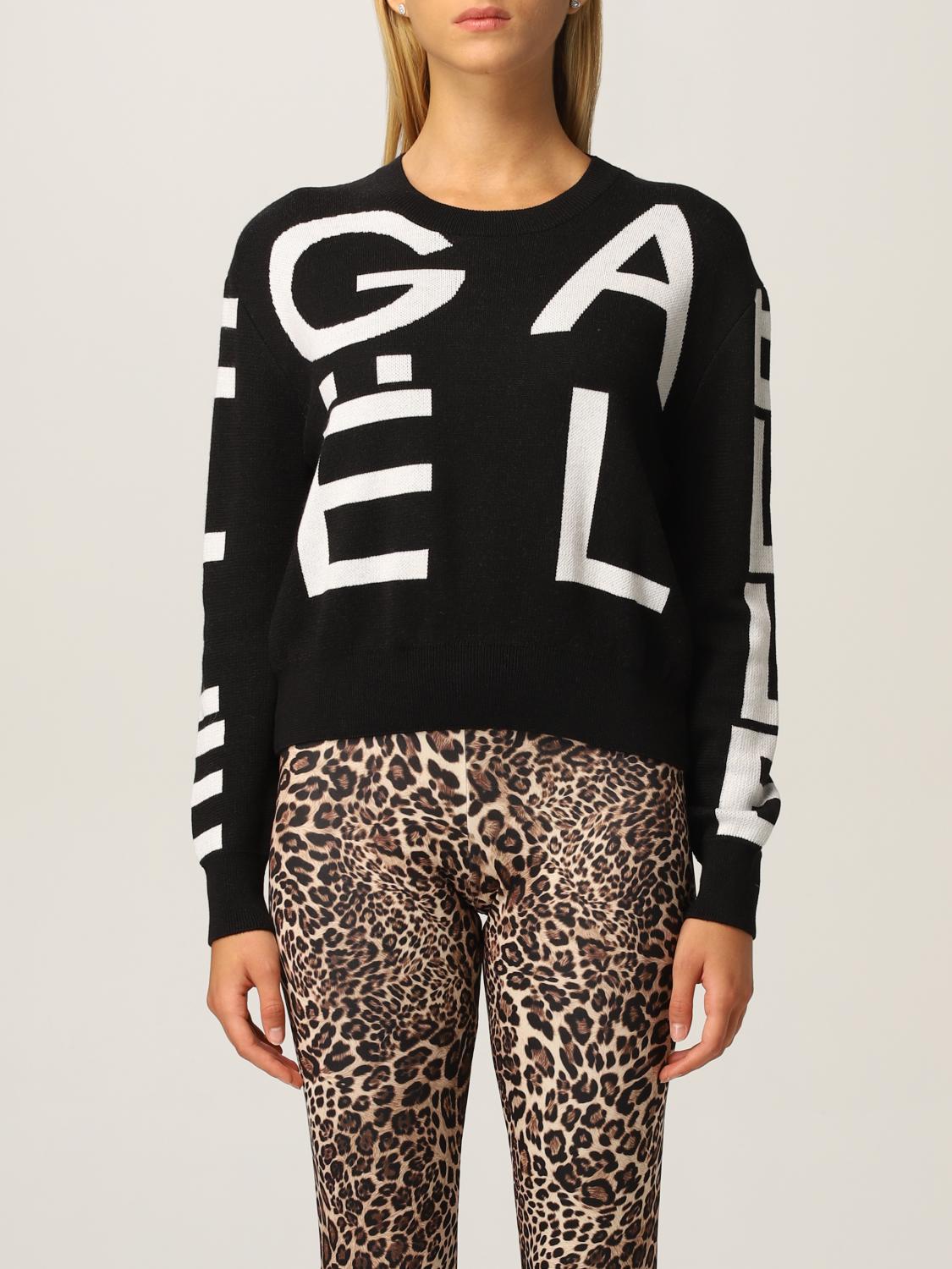 GAËLLE PARIS: Maglione in misto lana con logo all over - Nero | Maglia  Gaëlle Paris GBD10310 GIGLIO.COM