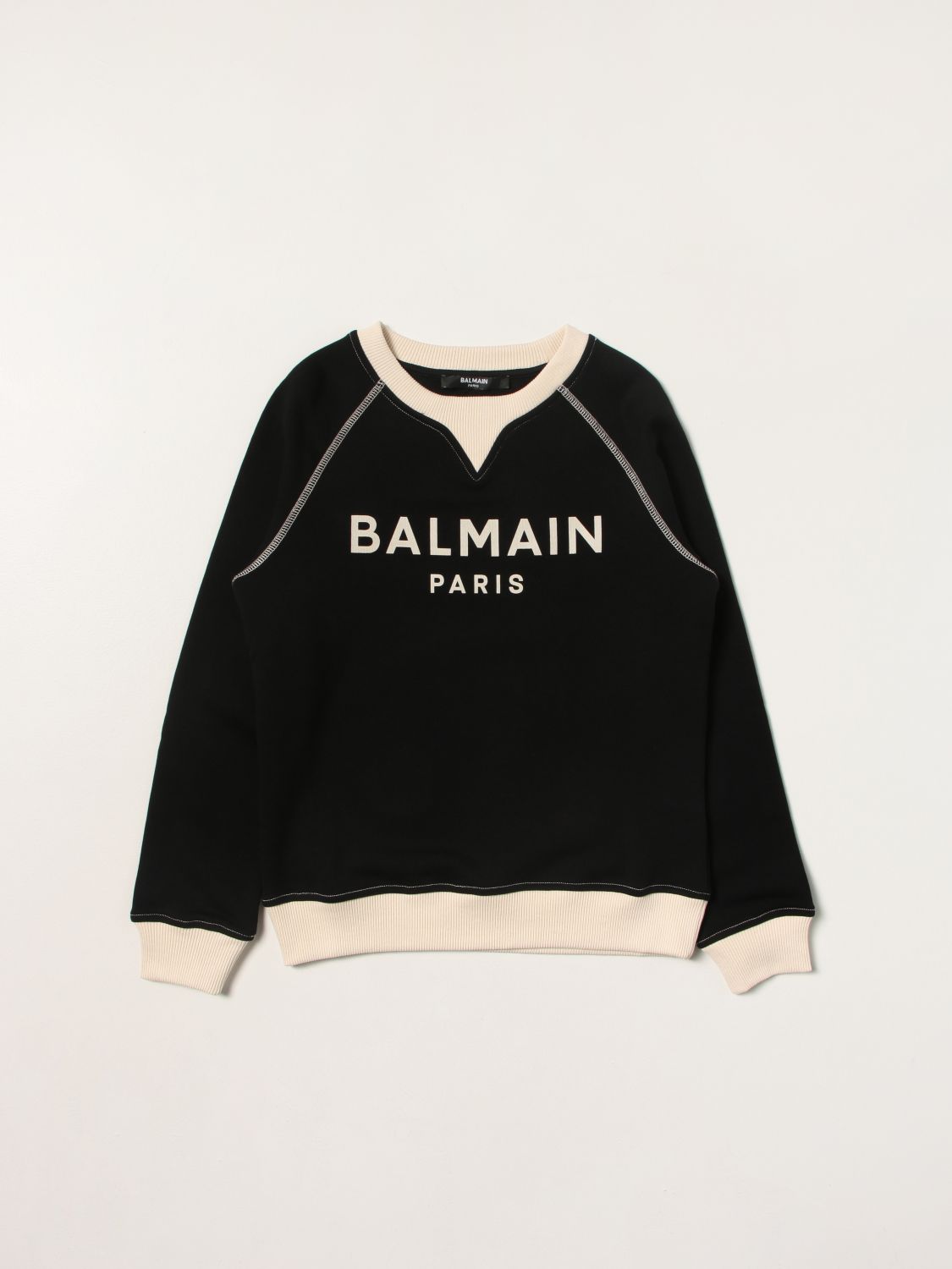 Sweater Balmain: Balmain cotton sweatshirt with logo black 1 1