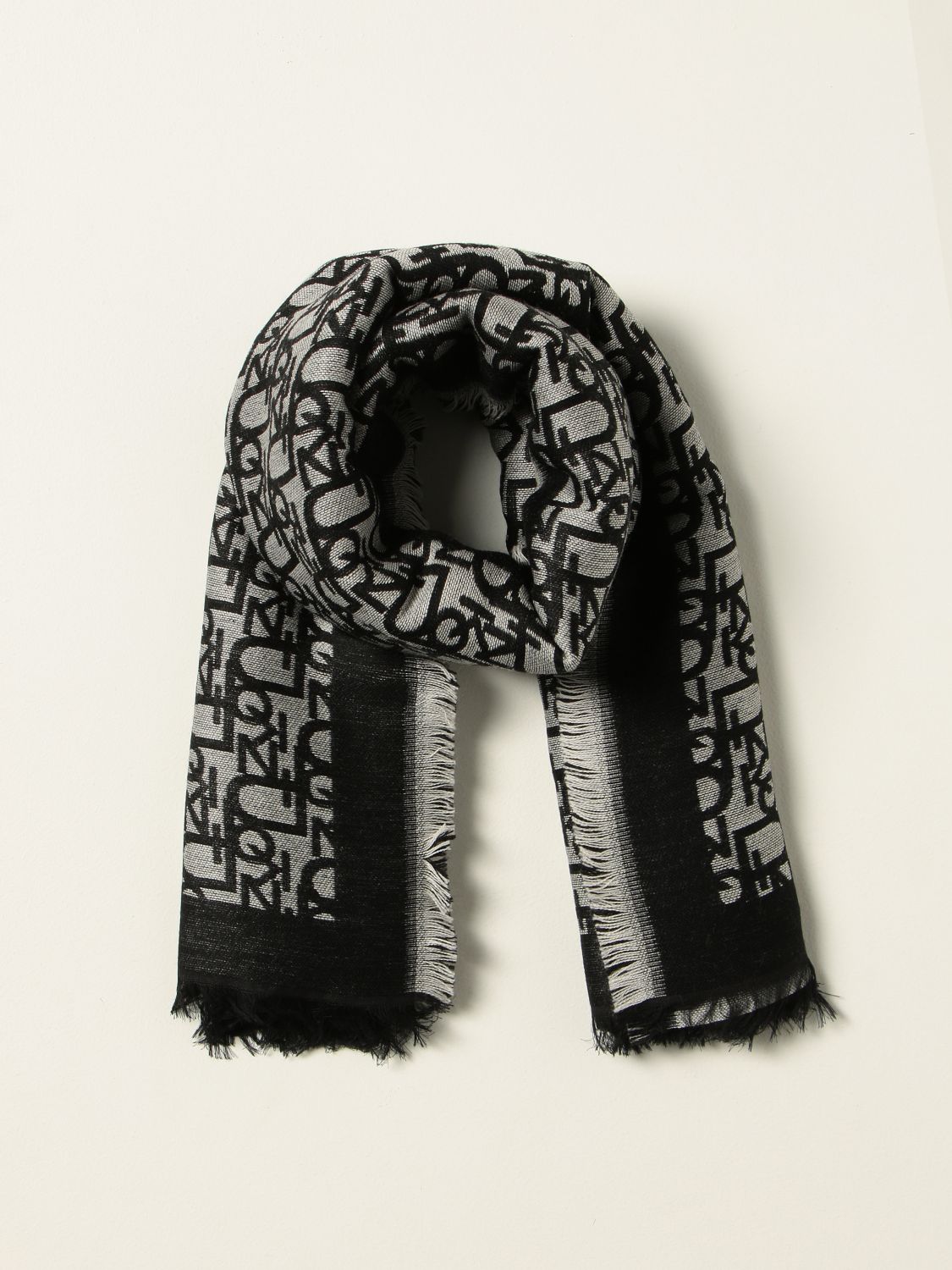 Scarf Pinko: Pinko scarf with logo motif ecru 2
