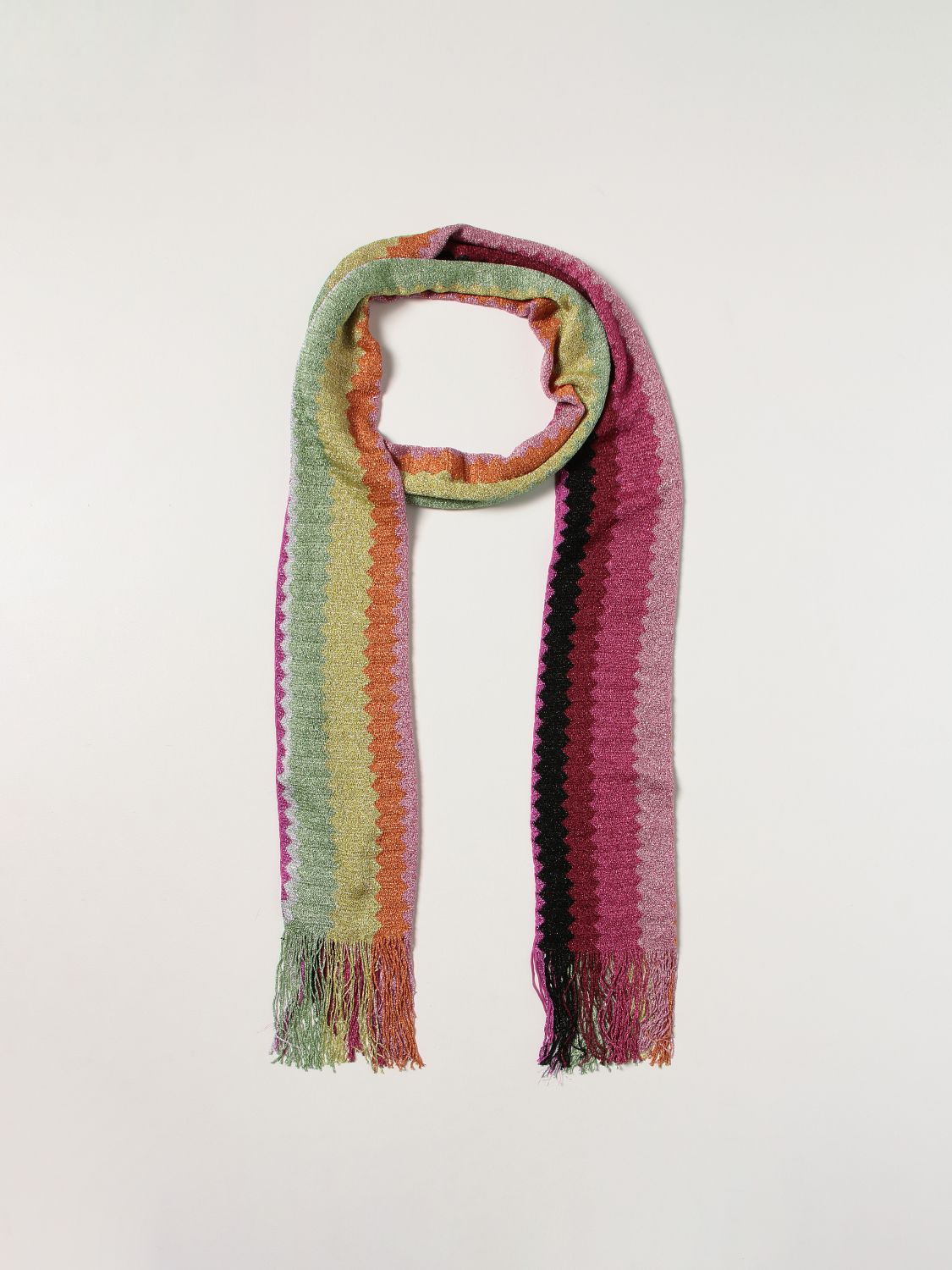 Scarf M Missoni: M Missoni scarf in lurex zigzag knit multicolor 2