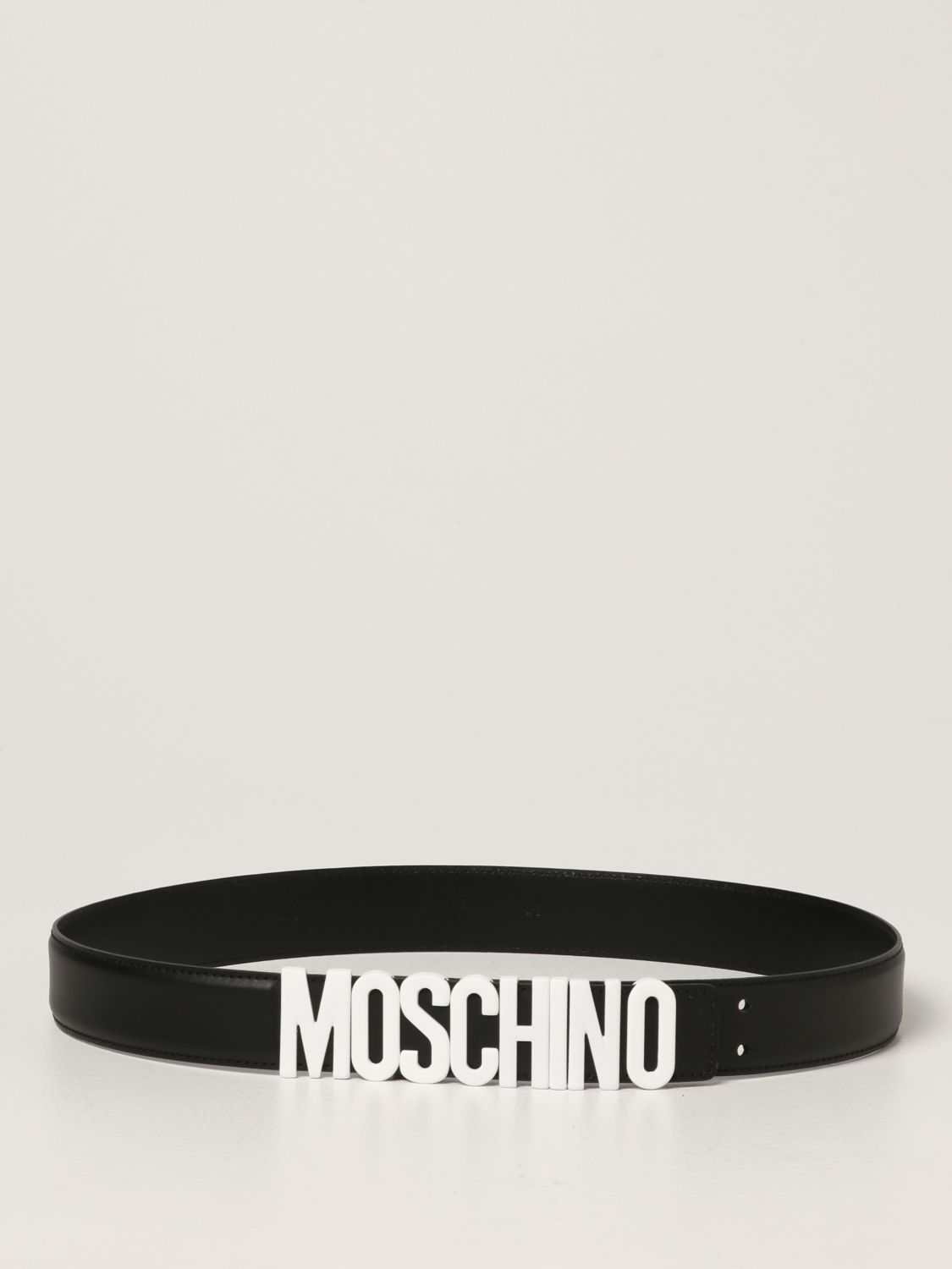 Belt Moschino Couture: Moschino Couture leather belt with logo black 1