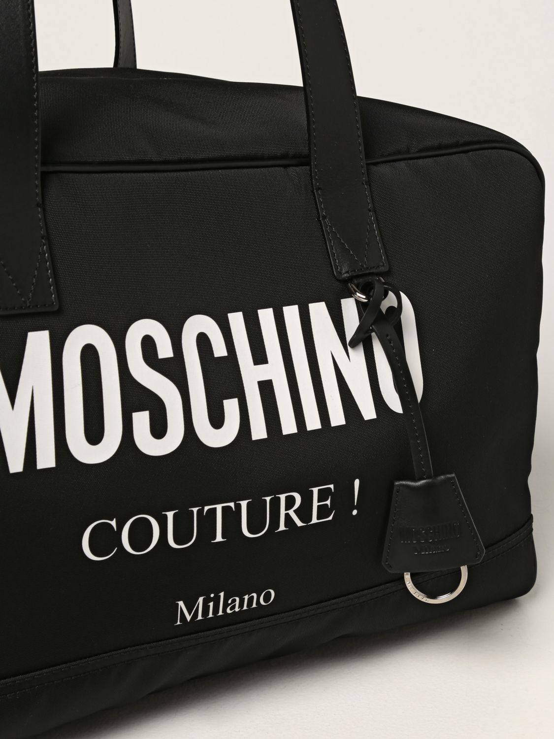 Valigia Moschino Couture: Borsone Moschino Couture in nylon nero 4
