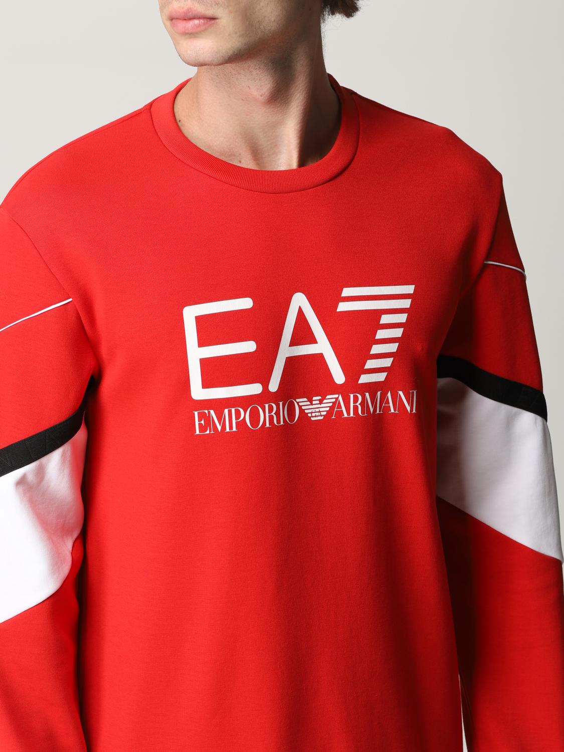 EA7: sweatshirt for man - Red | Ea7 sweatshirt 6KPM03 PJ3MZ online on ...