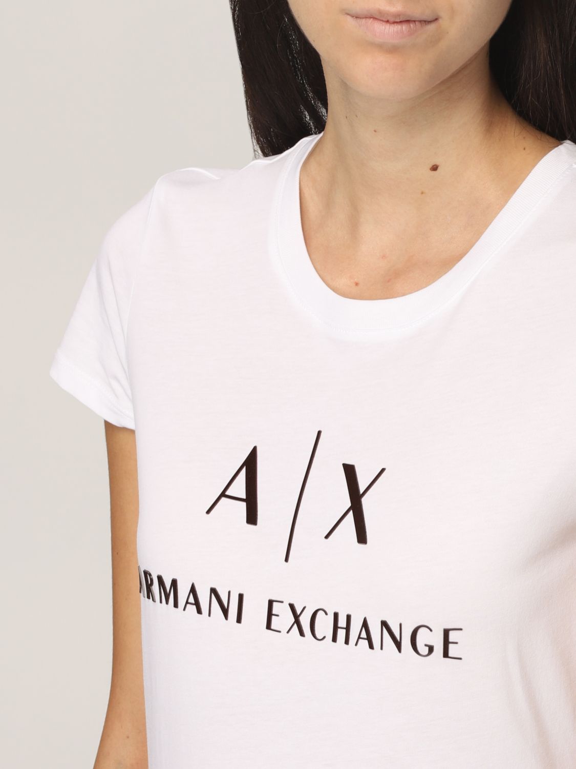 ARMANI EXCHANGE: T-shirt in jersey with logo | T-Shirt Armani Exchange White | T-Shirt Armani YJ8TZ GIGLIO.COM