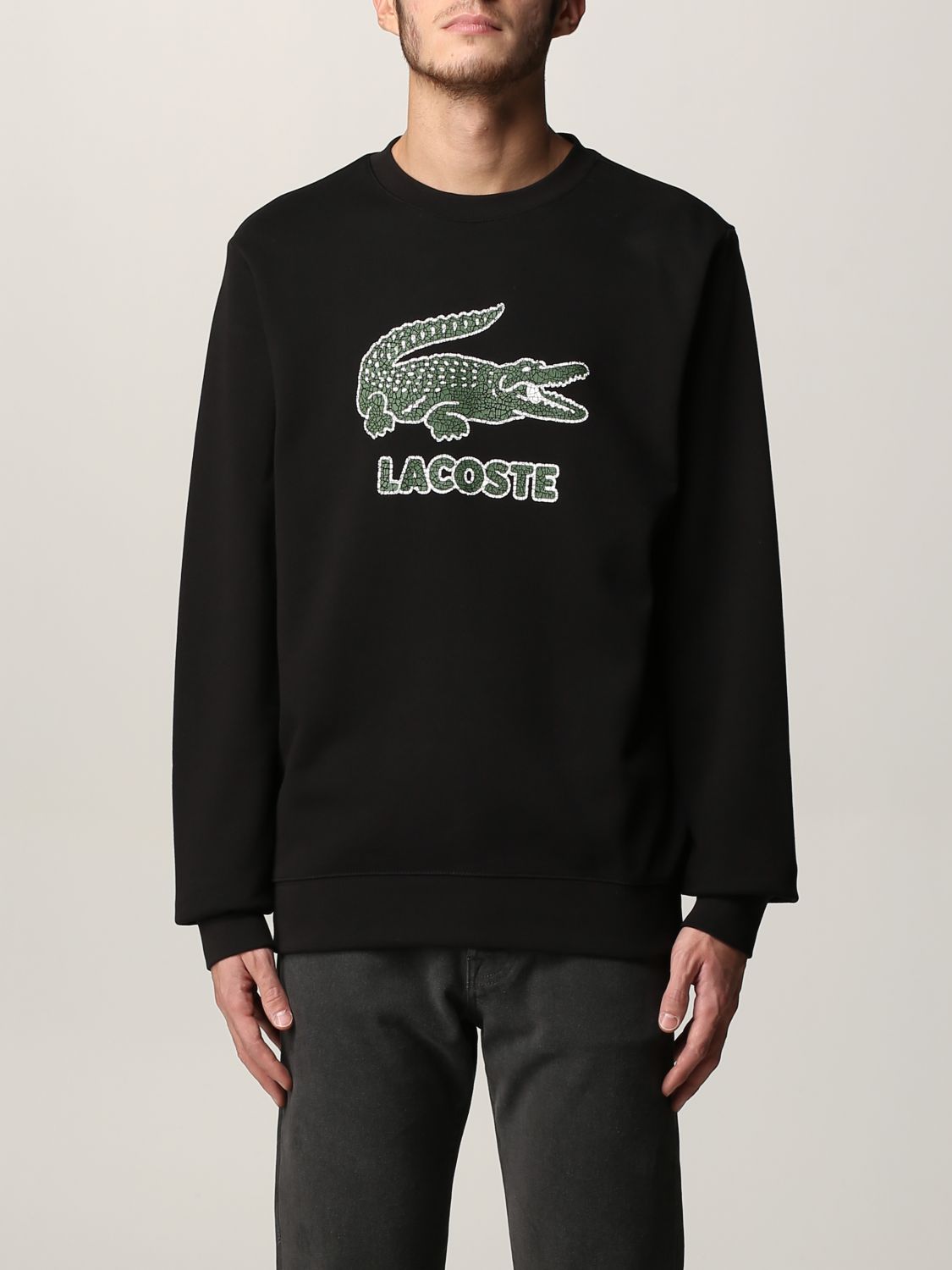 LACOSTE: sweatshirt for - Black | Lacoste sweatshirt online at GIGLIO.COM