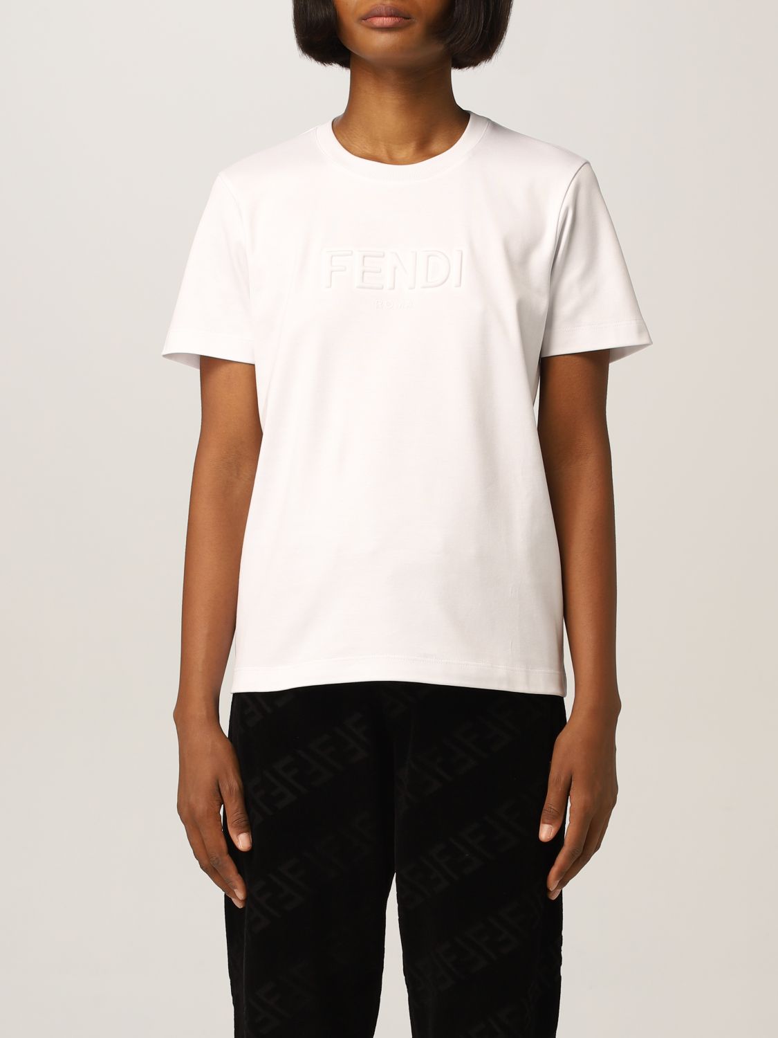 T-Shirt Fendi: Fendi cotton T-shirt with logo white 1