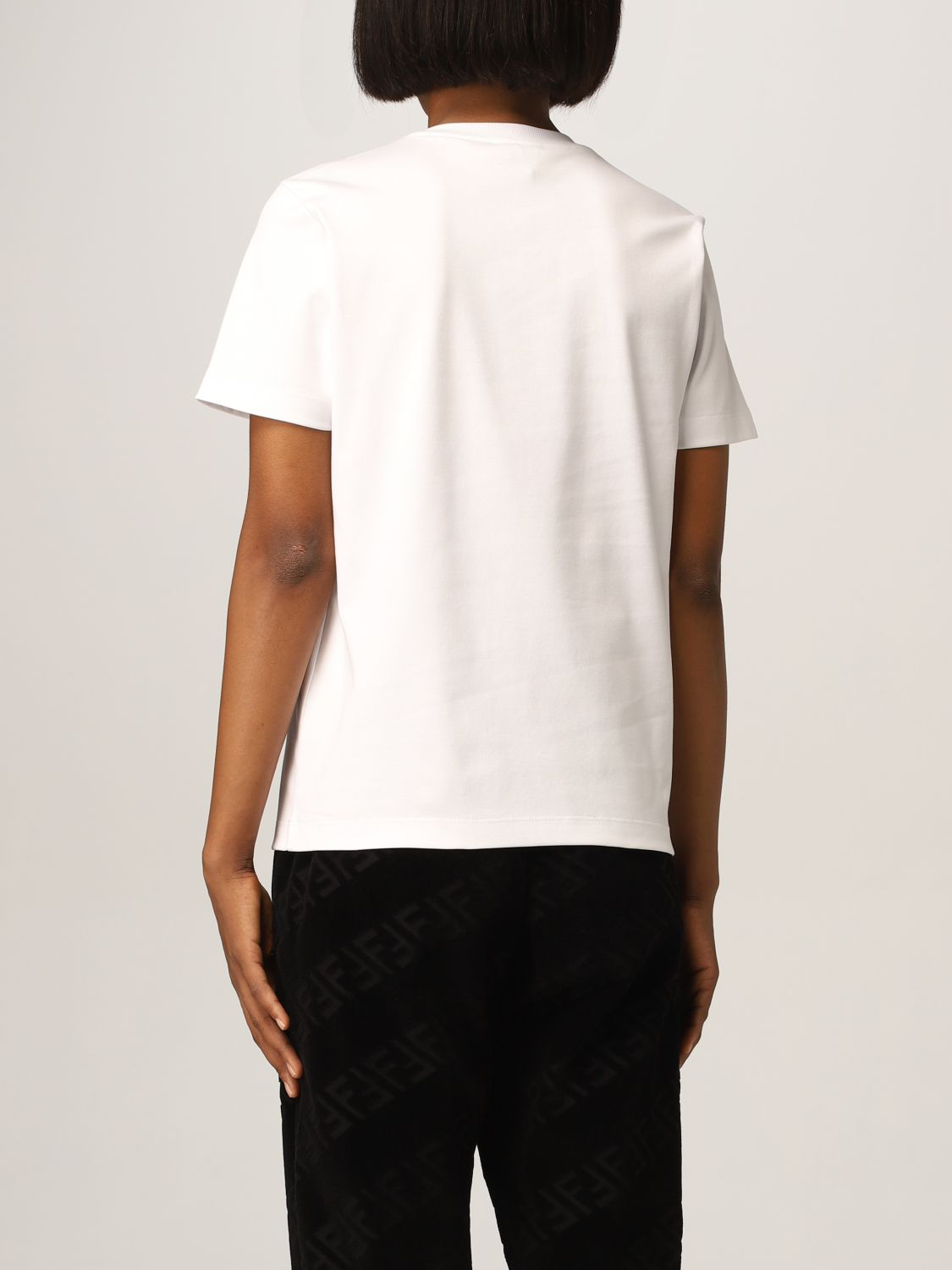 T-Shirt Fendi: Fendi cotton T-shirt with logo white 3