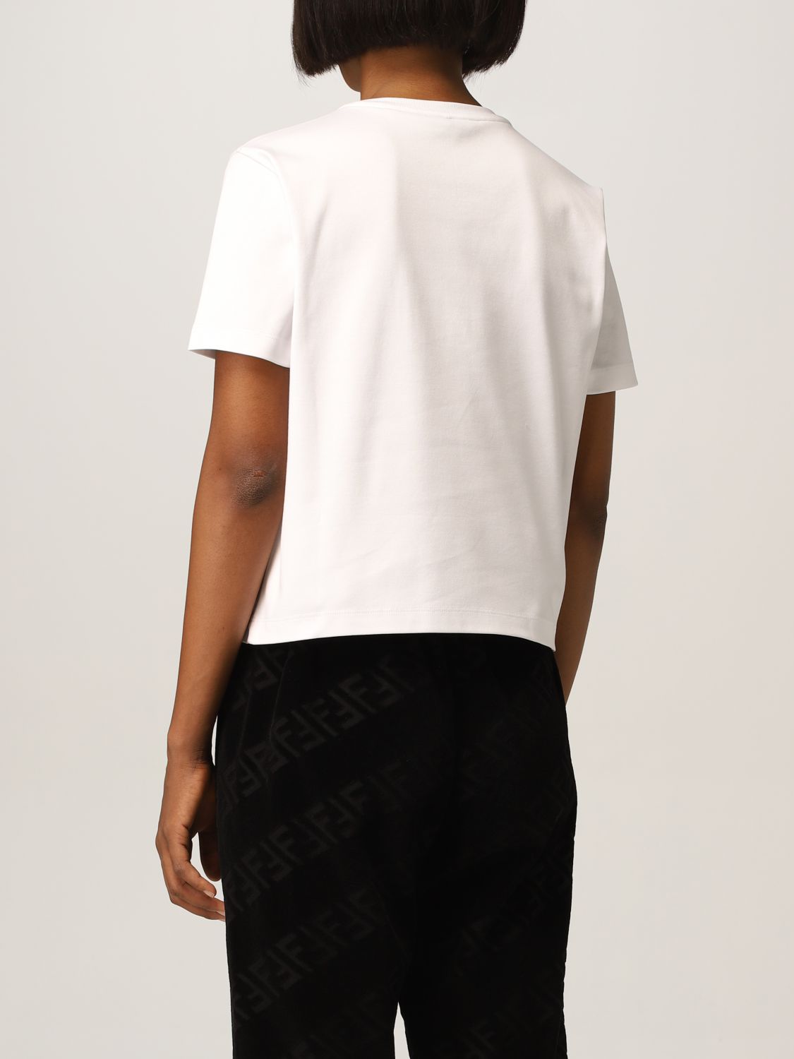 T-Shirt Fendi: Fendi cotton T-shirt with logo white 3