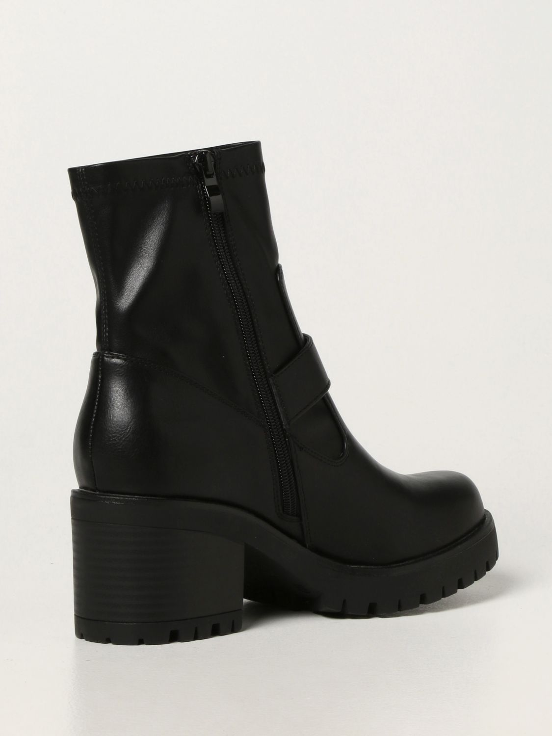 Flat booties Versace Jeans Couture: Versace Jeans Couture ankle boots in smooth synthetic leather black 3