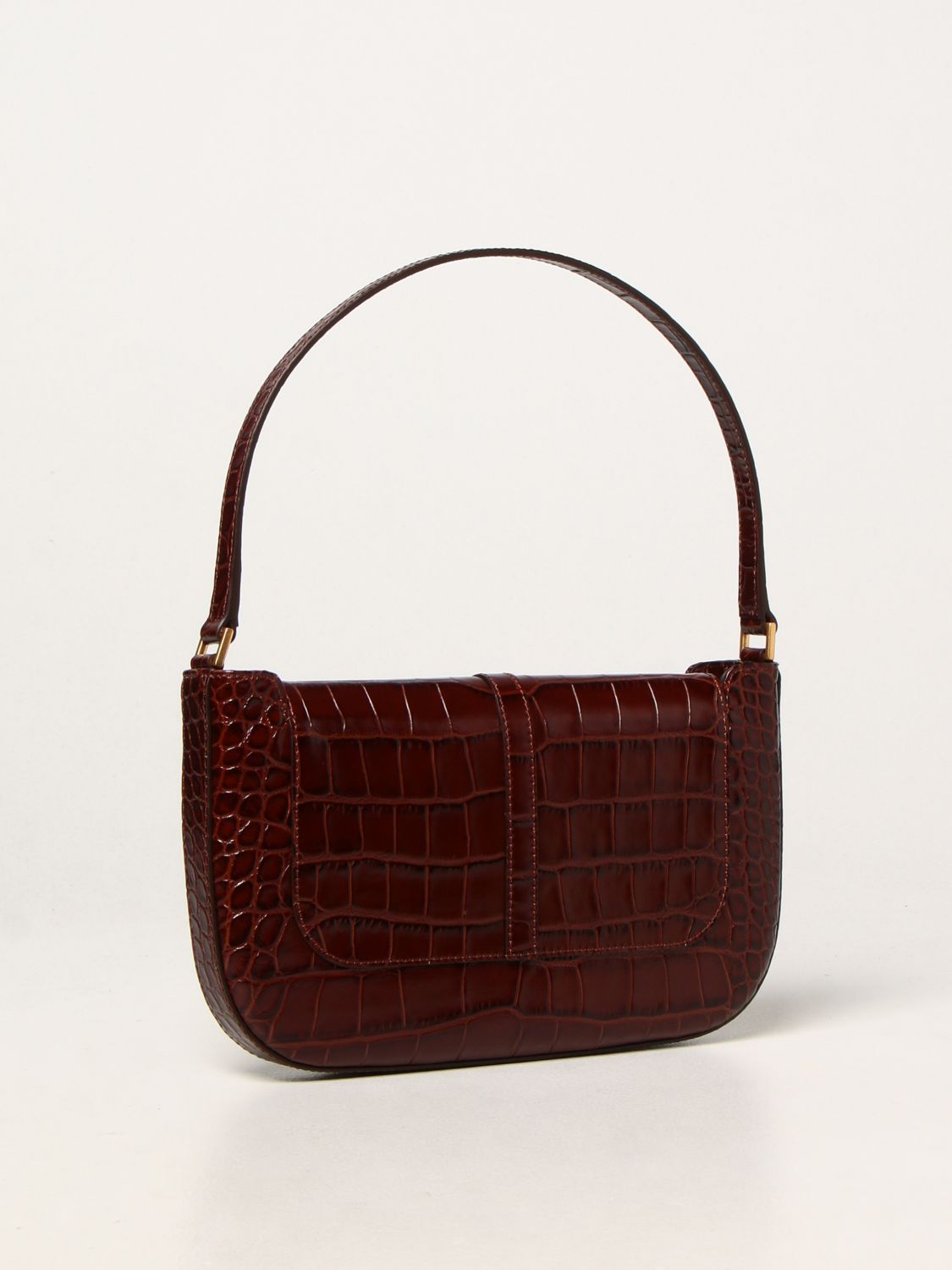 BY FAR: Miranda shoulder bag in crocodile print leather - Leather 