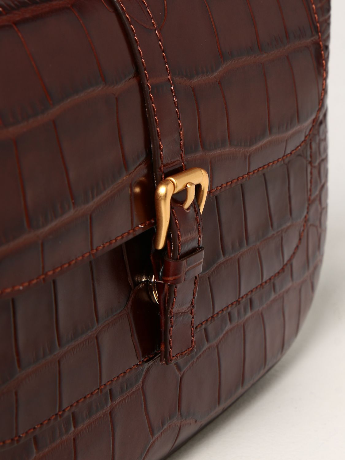 BY FAR: Miranda shoulder bag in crocodile print leather - Leather 
