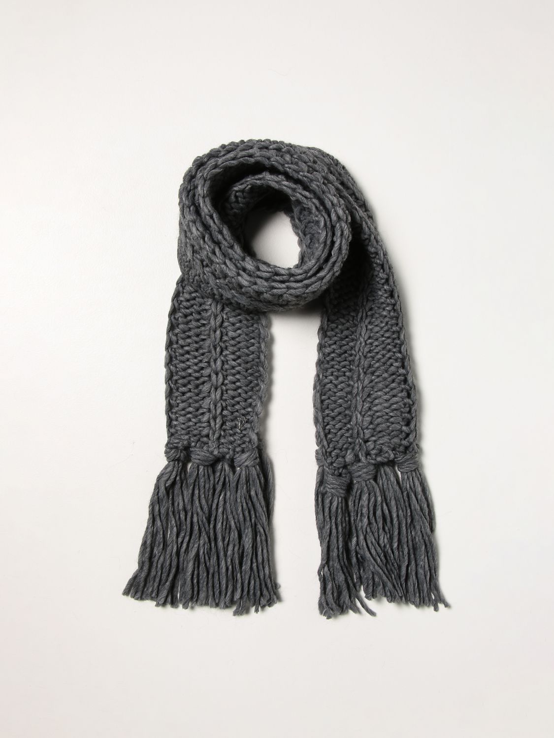 Scarf Dondup: Dondup braided wool scarf grey 2