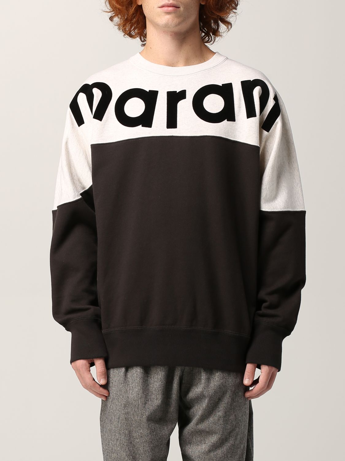 ISABEL MARANT ETOILE: cotton blend sweatshirt with maxi logo | Sweatshirt Isabel Marant Etoile Men | Sweatshirt Isabel Marant Etoile SW025900M006H GIGLIO.COM