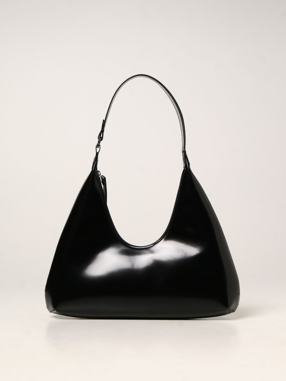 Shoulder bag By Far: Amber By Far bag in brushed leather black 1