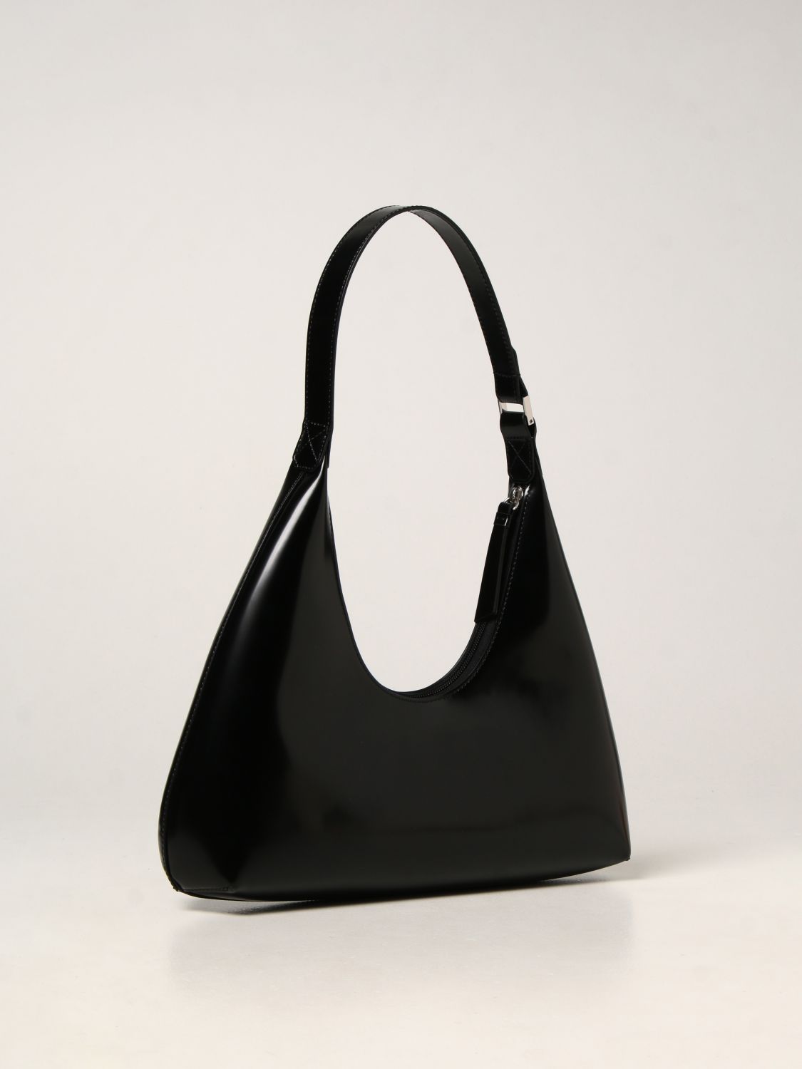 Shoulder bag By Far: Amber By Far bag in brushed leather black 2
