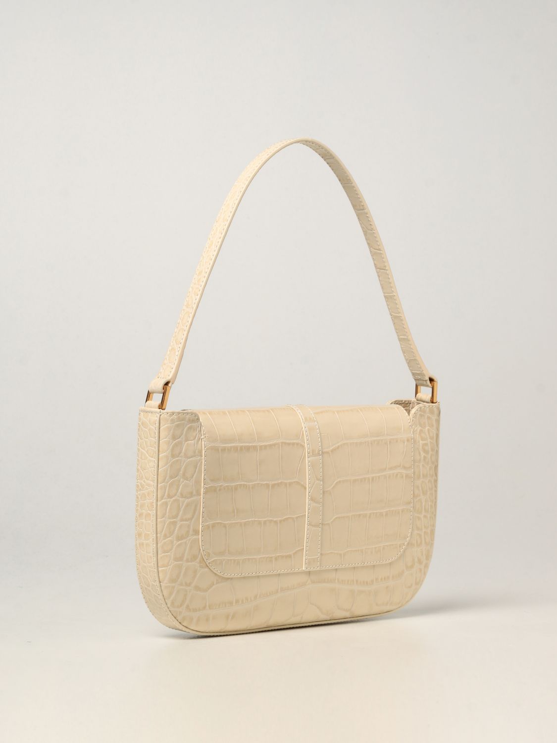 BY FAR: Miranda bag in crocodile print leather - Cream