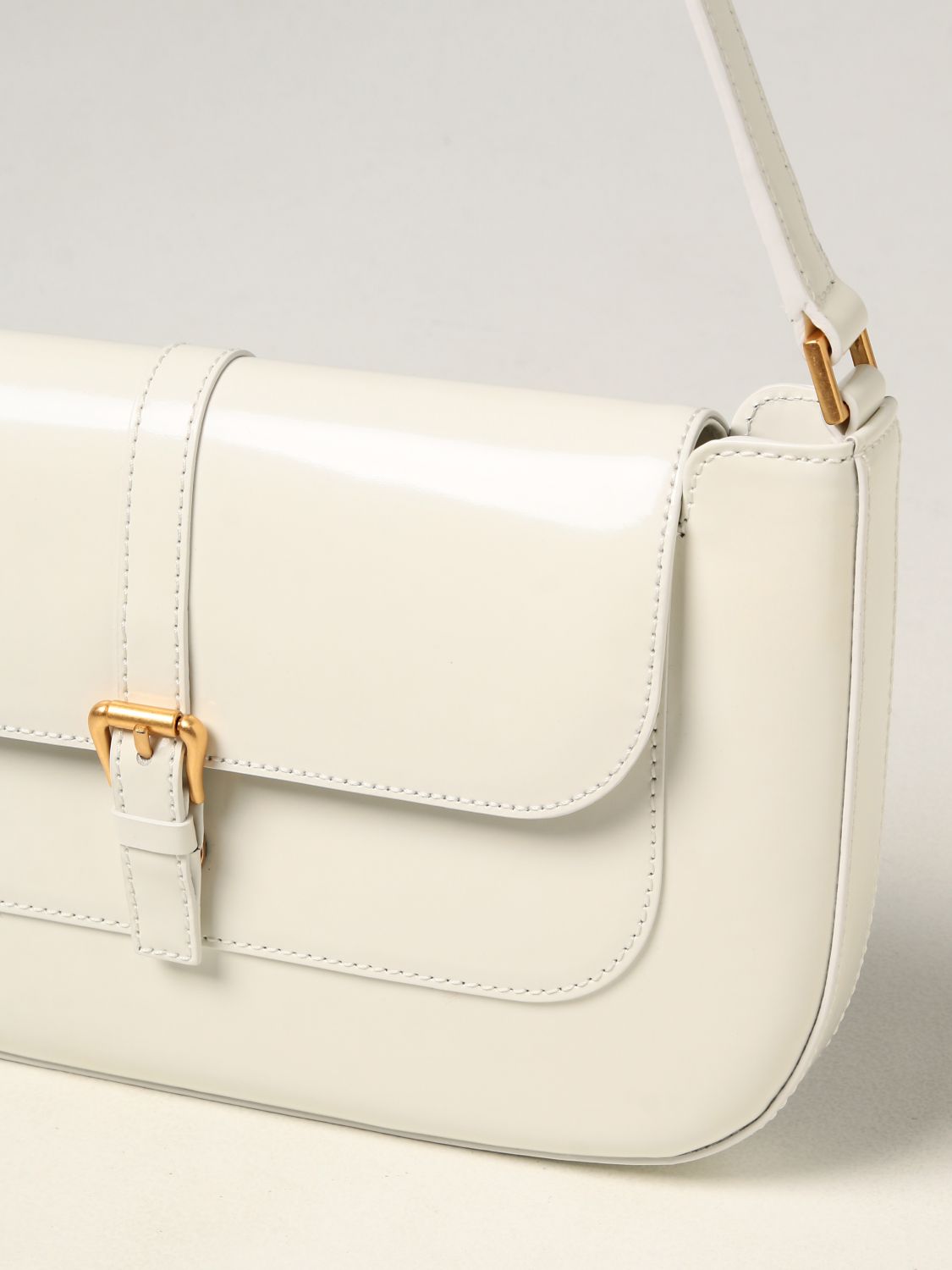 BY FAR: bag in brushed leather - White